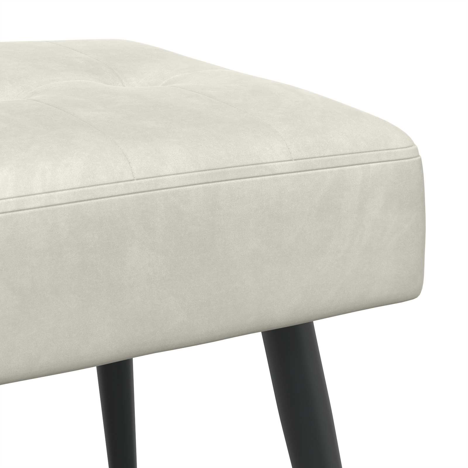 Banc avec capitonnage bouton Crème 110 x 40 x 46 cm Velours - XIOS