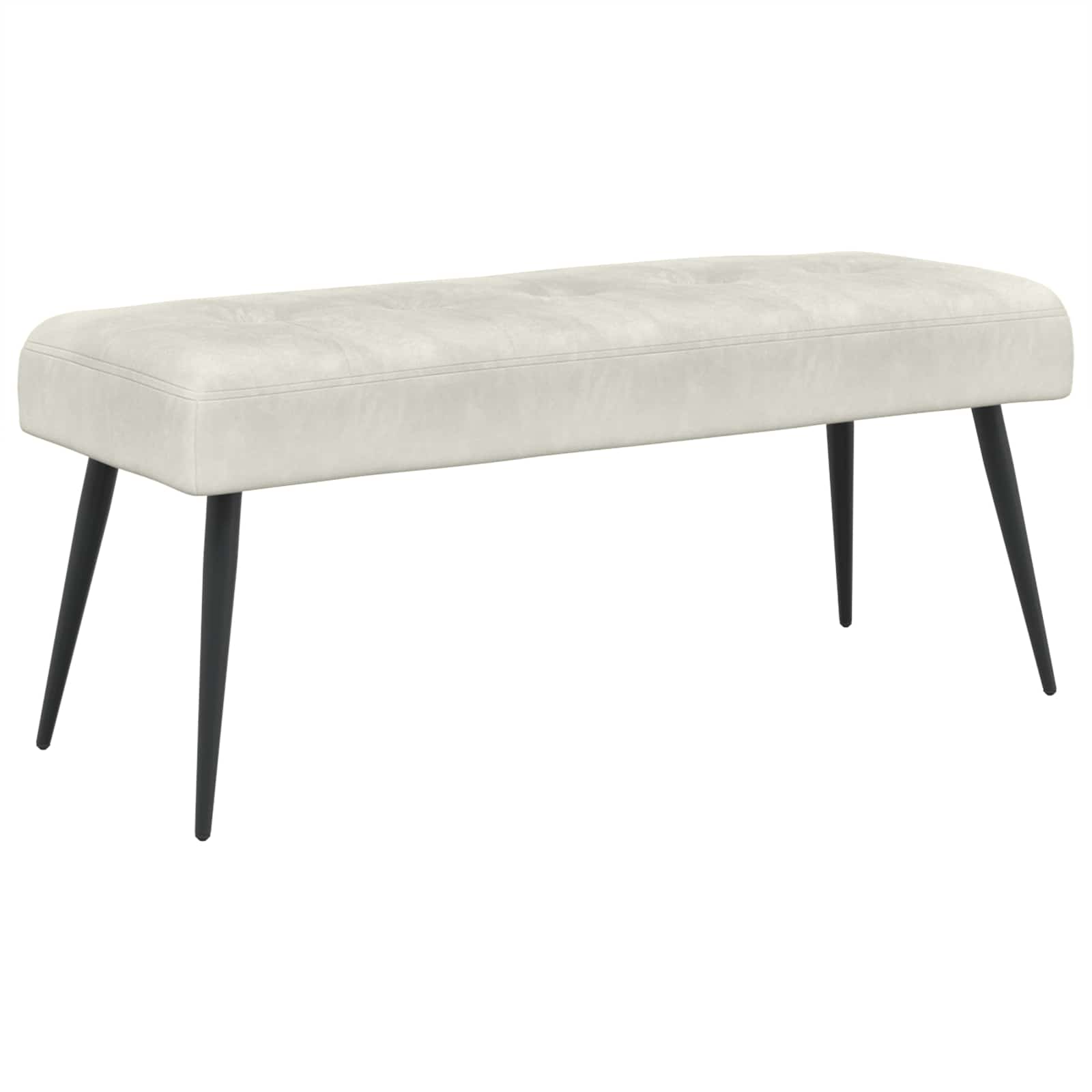 Banc avec capitonnage bouton Crème 110 x 40 x 46 cm Velours - XIOS