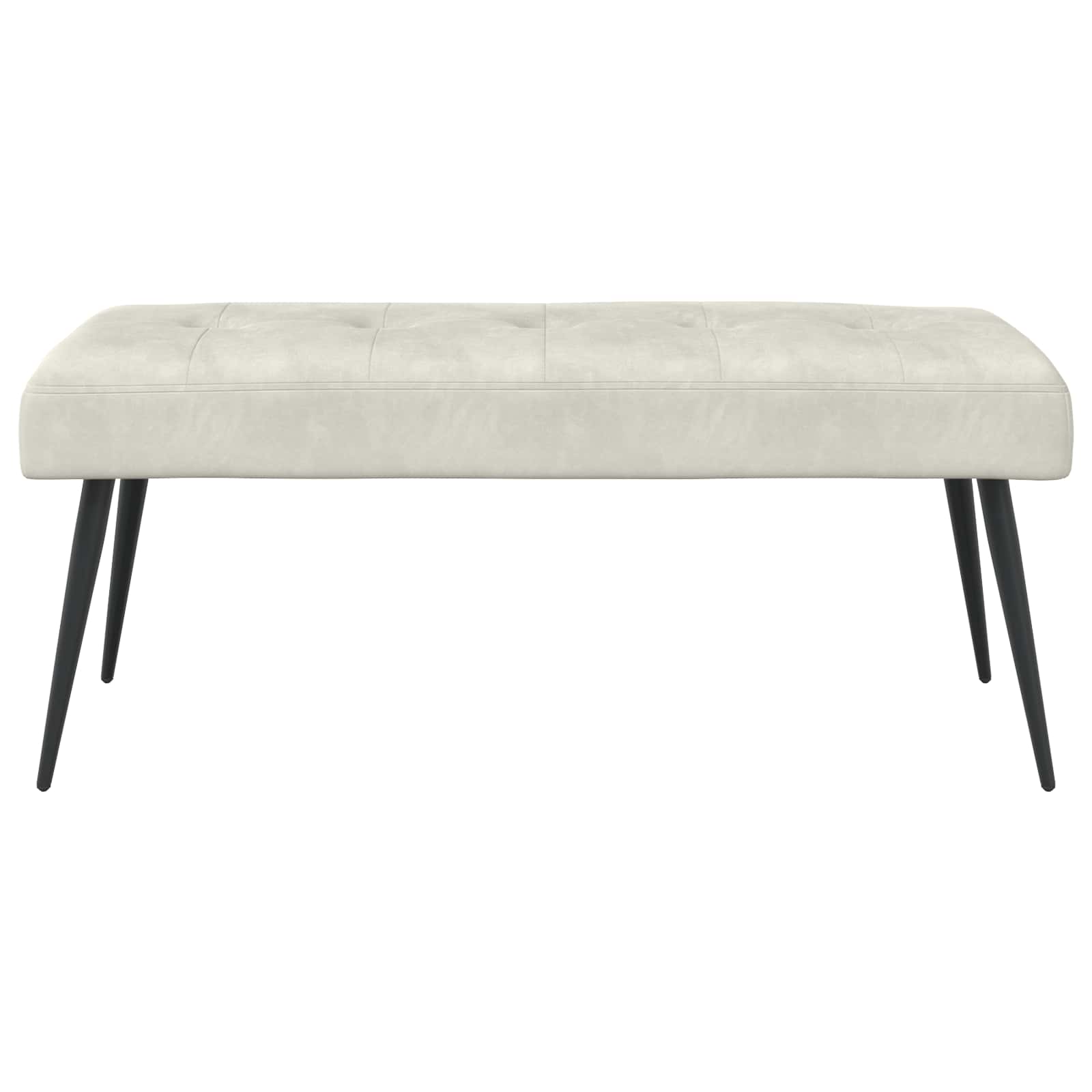 Banc avec capitonnage bouton Crème 110 x 40 x 46 cm Velours - XIOS
