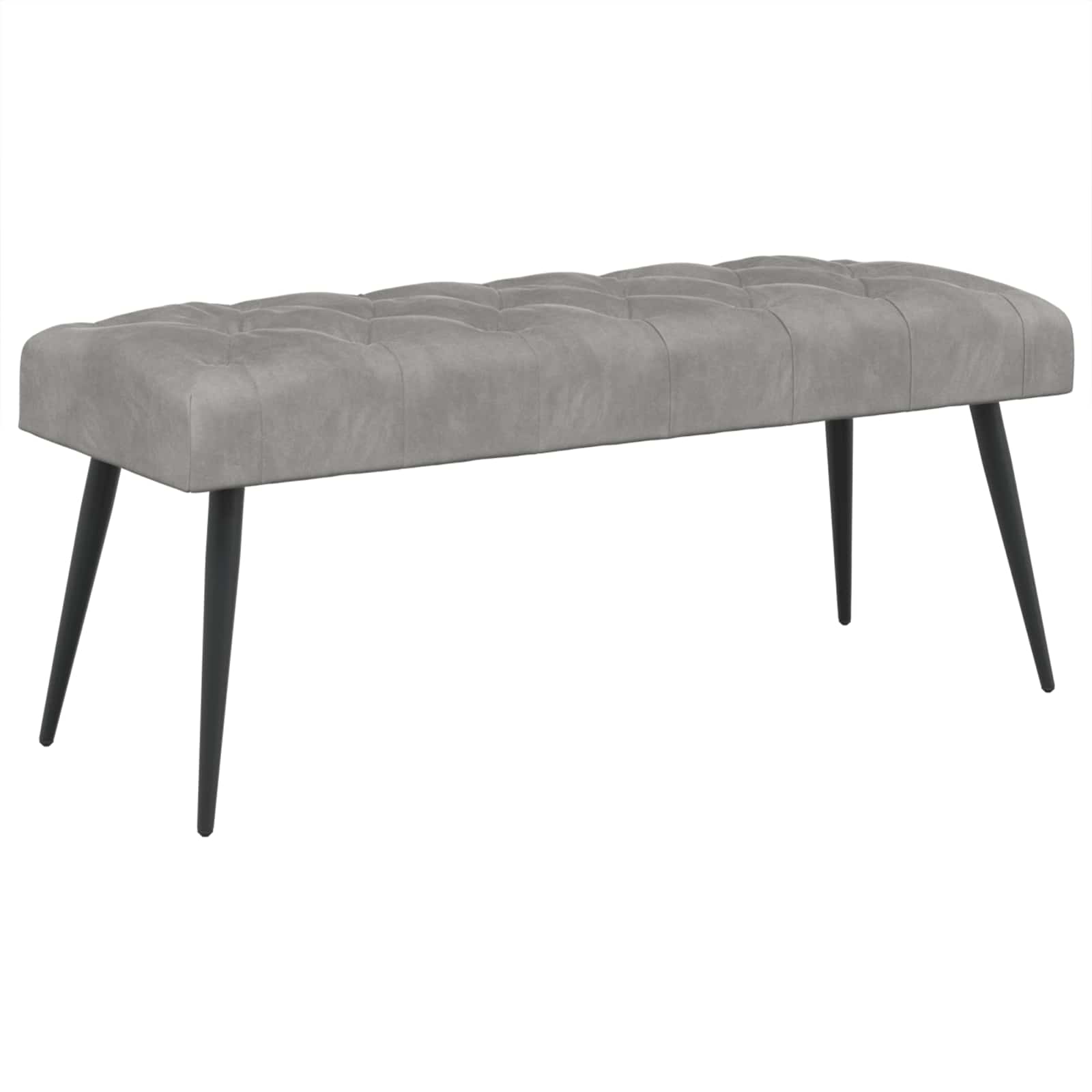 Banc avec capitonnage bouton Gris clair 110 x 40 x 46 cm - XIOS