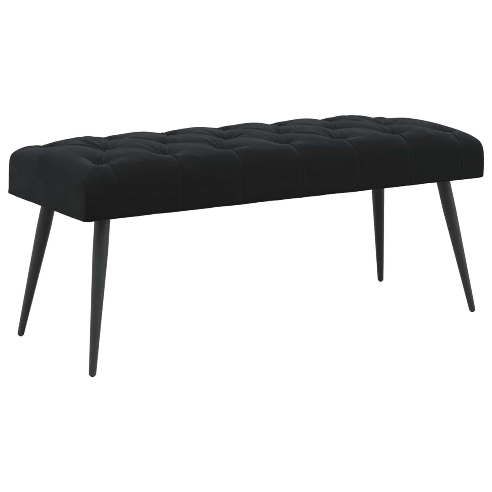 Banc avec capitonnage bouton Noir 110 x 40 x 46 cm Velours - XIOS