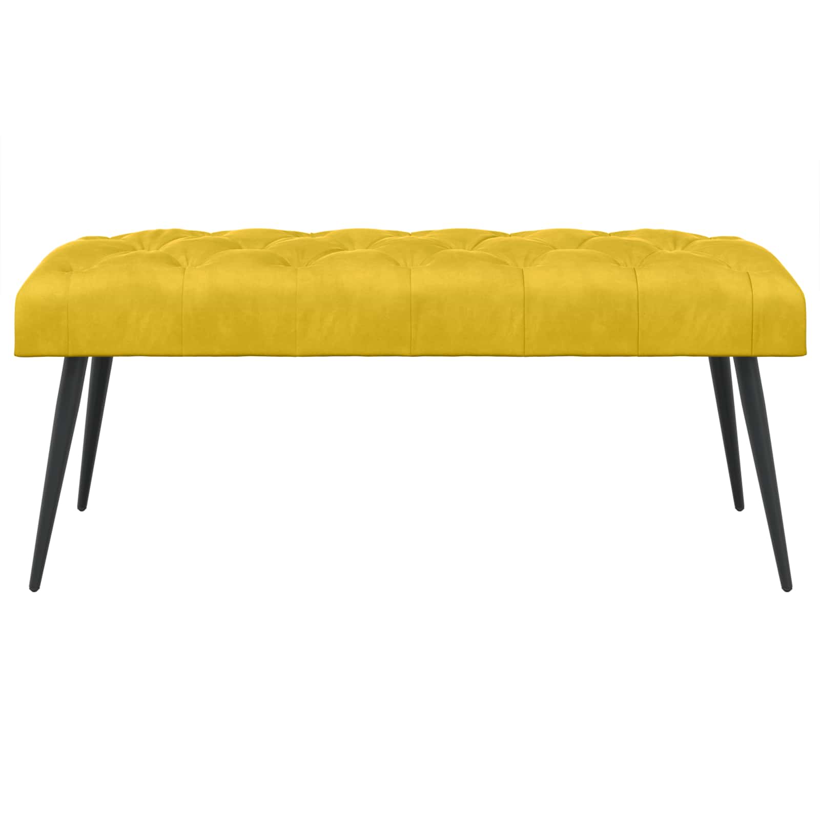 Banc avec capitonnage bouton Jaune 110 x 40 x 46 cm Velours - XIOS