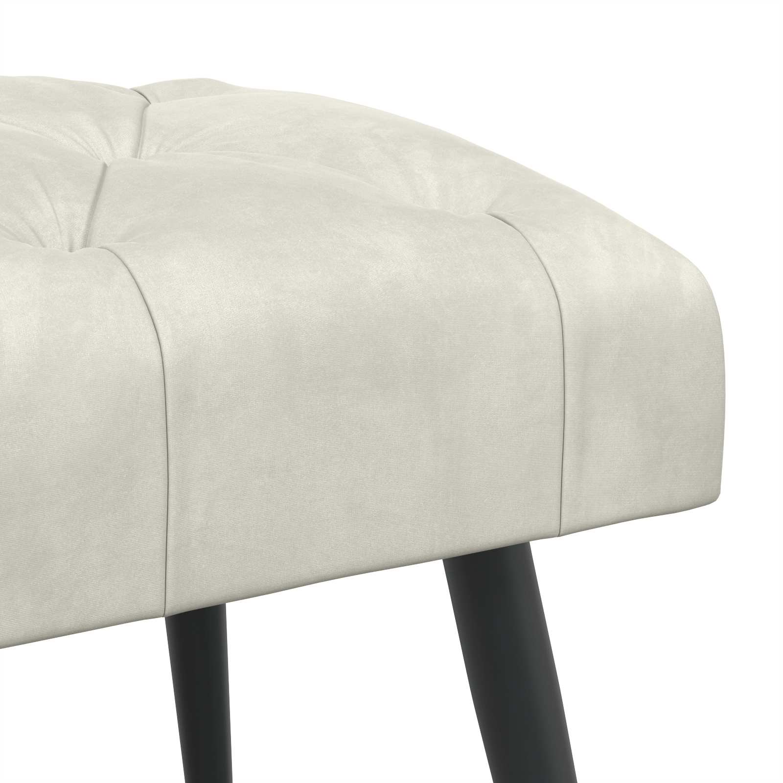 Banc avec capitonnage bouton Crème 110 x 40 x 46 cm Velours - XIOS