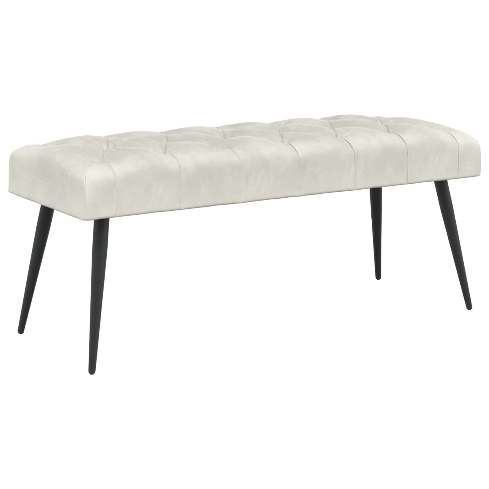 Banc avec capitonnage bouton Crème 110 x 40 x 46 cm Velours - XIOS