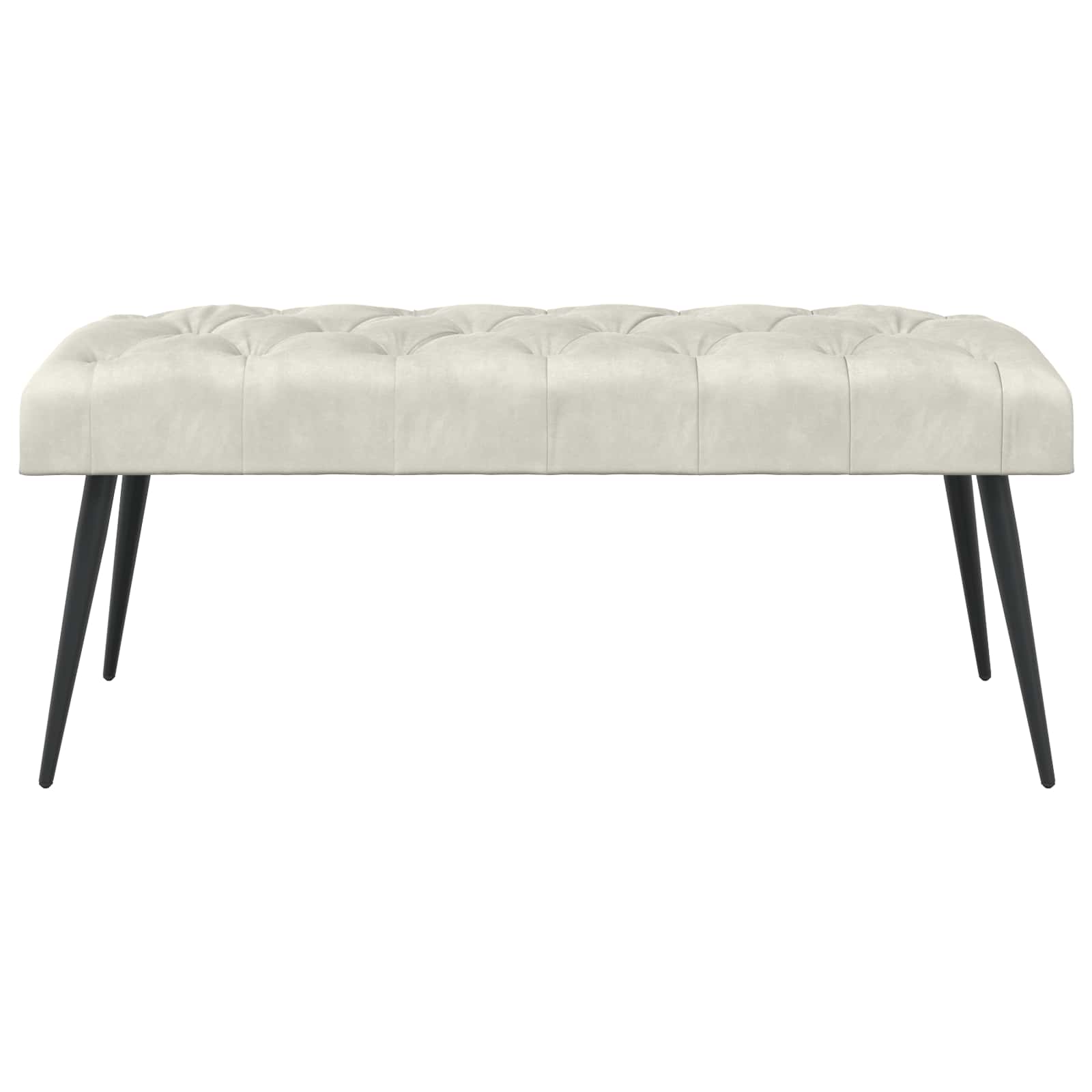 Banc avec capitonnage bouton Crème 110 x 40 x 46 cm Velours - XIOS