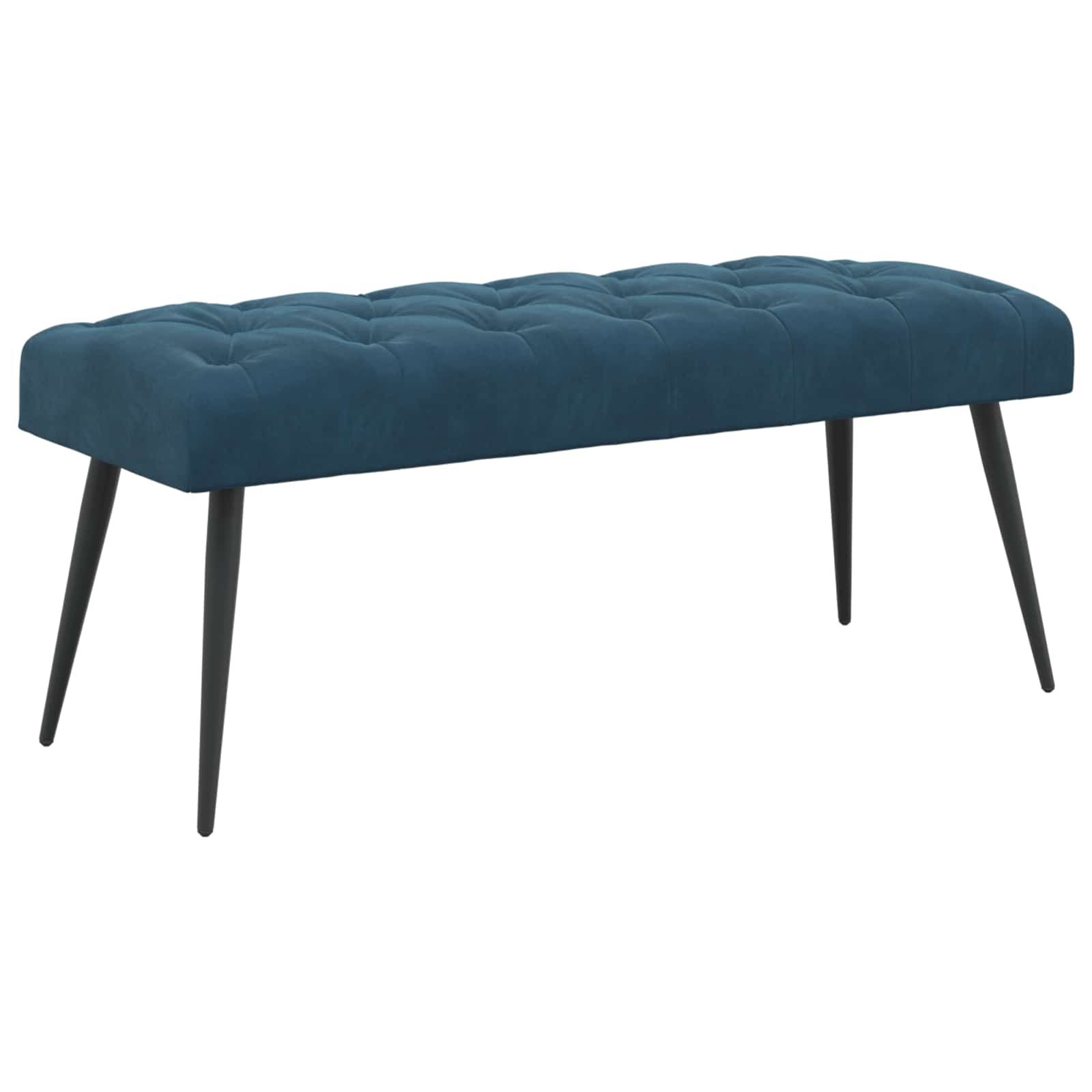 Banc avec capitonnage bouton Bleu 110 x 40 x 46 cm Velours - XIOS
