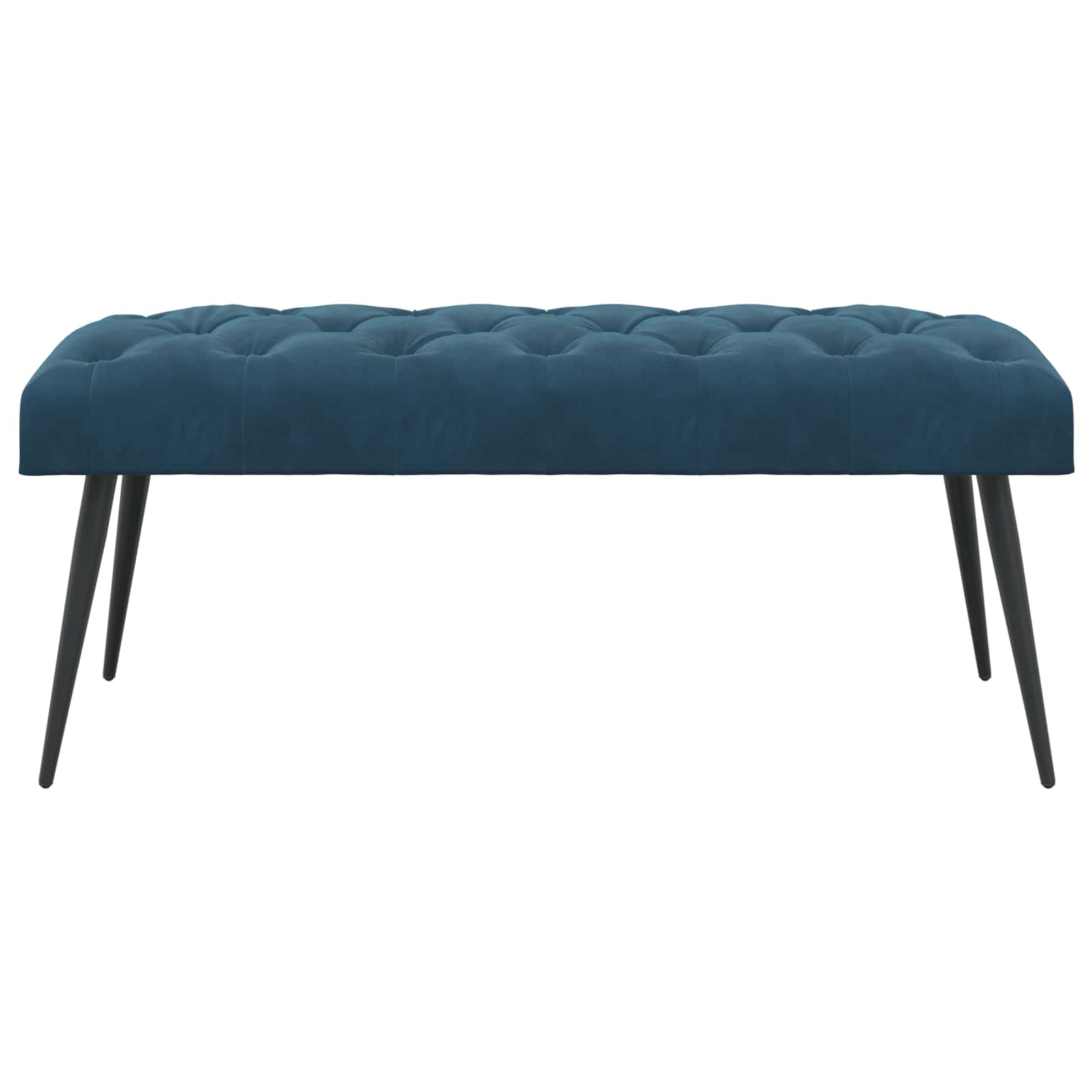 Banc avec capitonnage bouton Bleu 110 x 40 x 46 cm Velours - XIOS