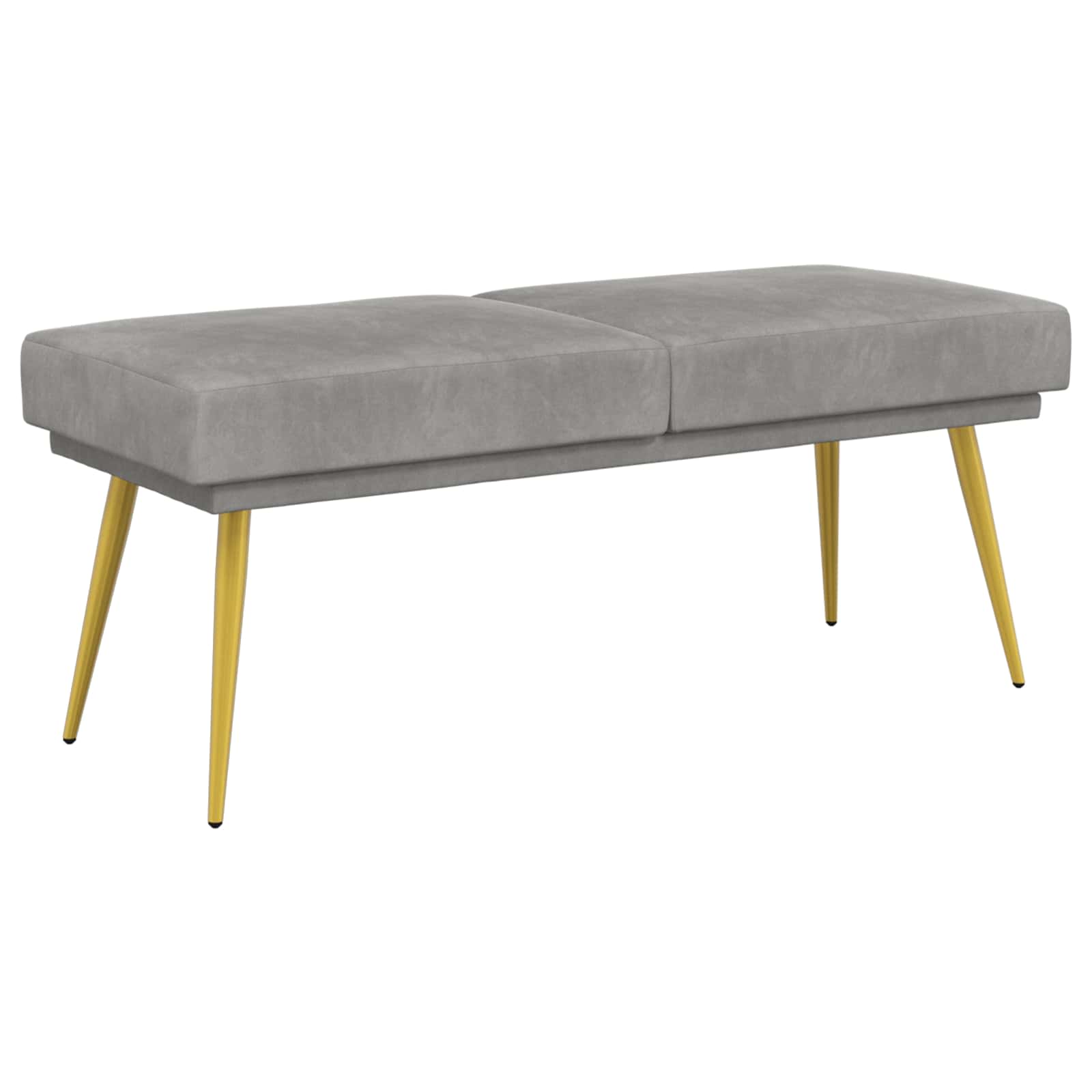 Banc à double couche Gris clair 120 x 45 x 46 cm Velours - XIOS