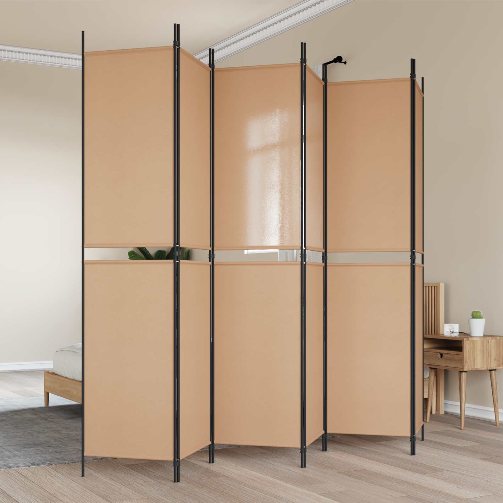 Paravent à 6 panneaux Beige 300 x 220 cm Tissu - XIOS