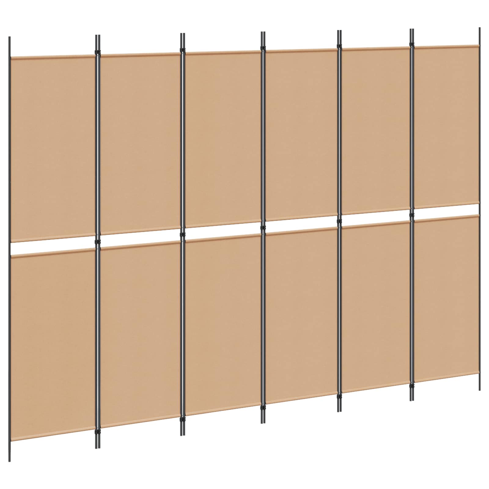 Paravent à 6 panneaux Beige 300 x 220 cm Tissu - XIOS