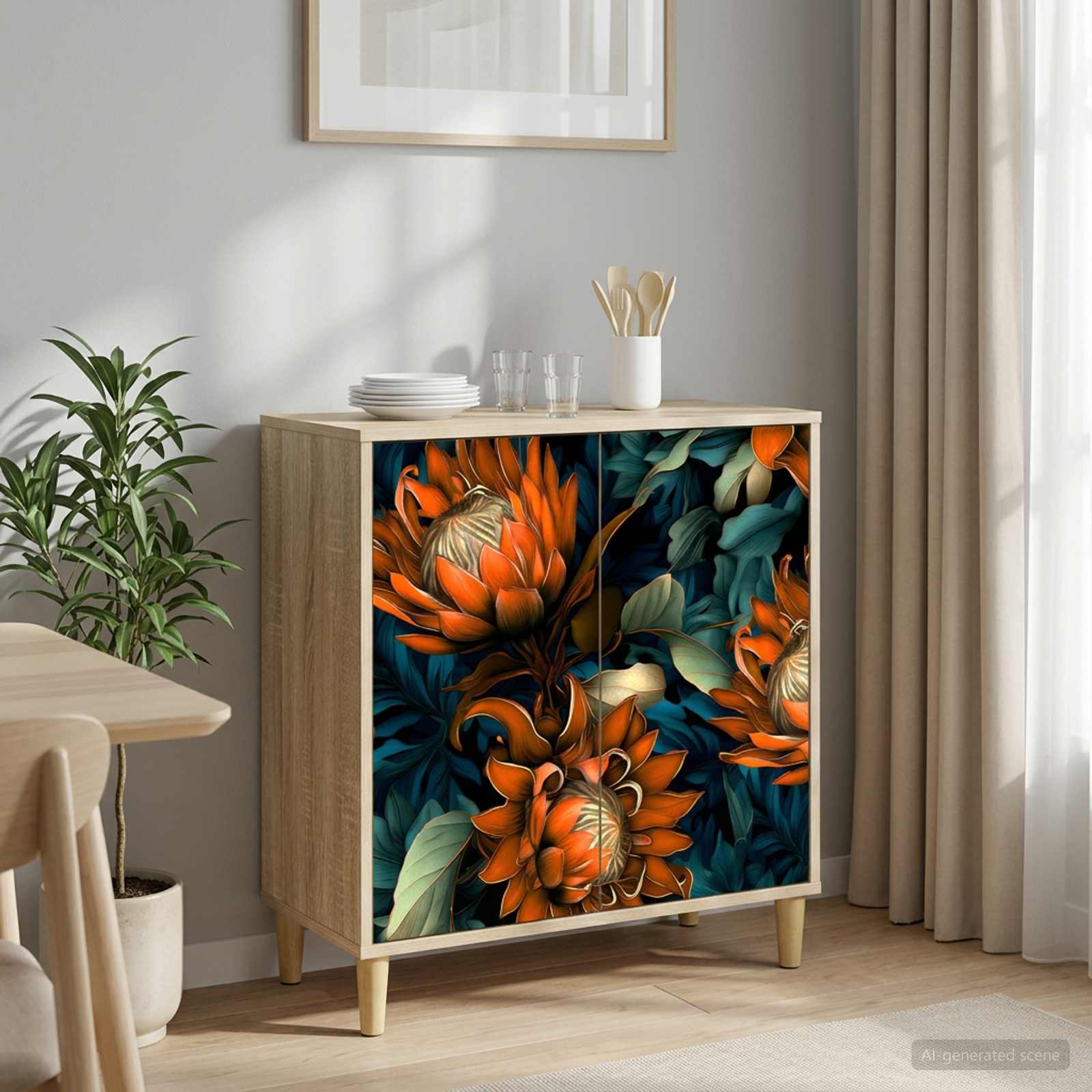 Buffet LOCHEM Sonoma 69 x 33 x 75 cm Bois d'ingénierie