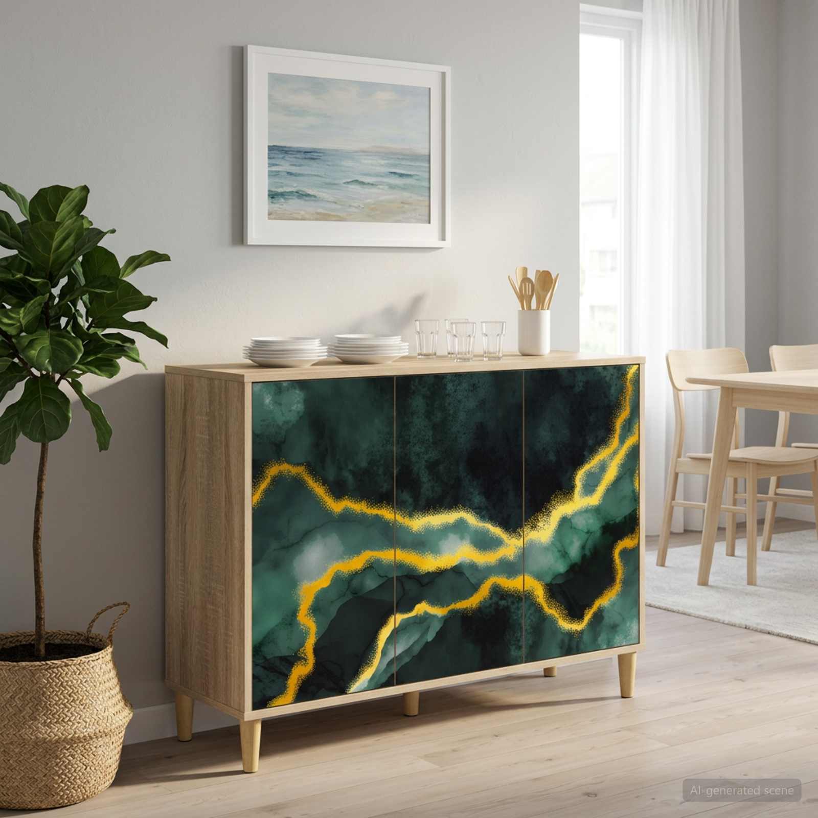 Buffet WIJHE Sonoma 102 x 33 x 75 cm Bois d'ingénierie