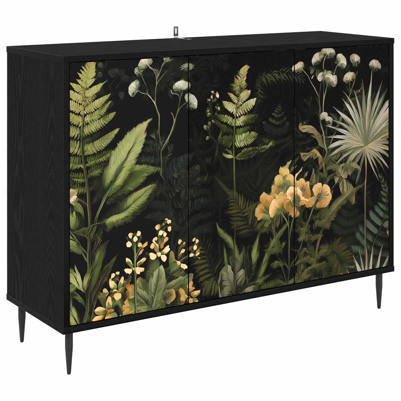 Buffet RHENEN Chêne noir 102 x 33 x 76 cm Bois d'ingénierie