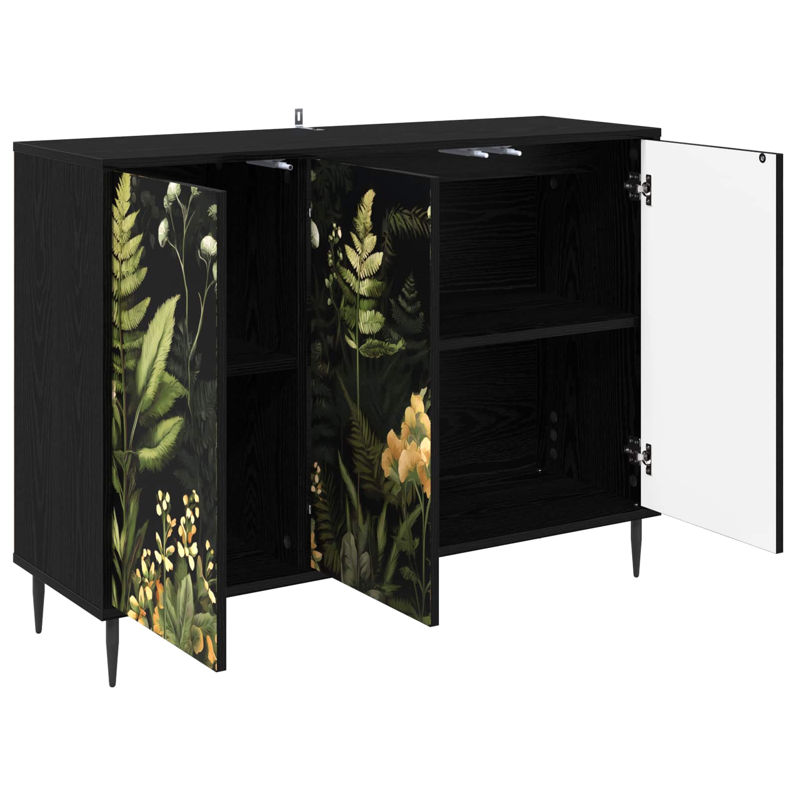 Buffet RHENEN Chêne noir 102 x 33 x 76 cm Bois d'ingénierie