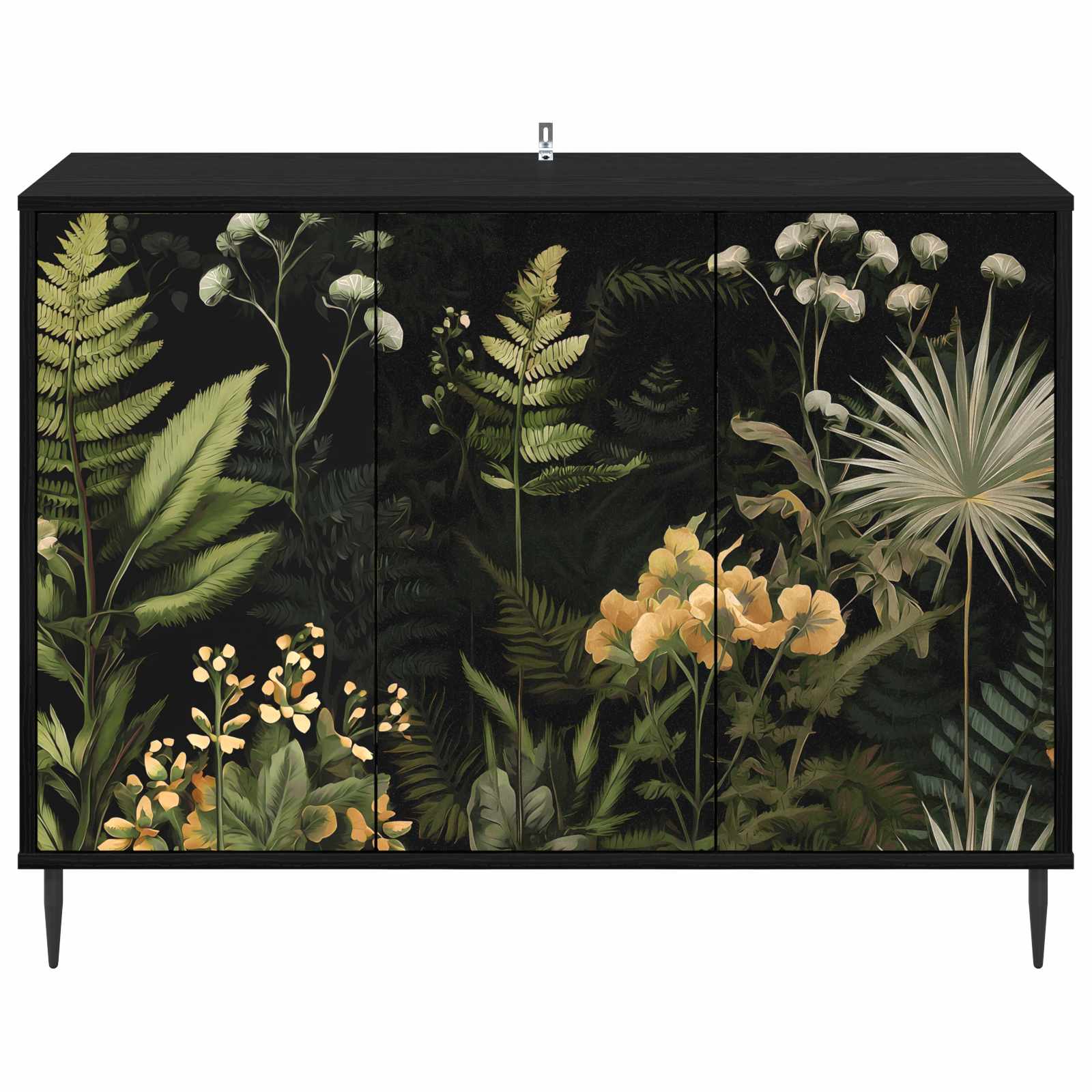 Buffet RHENEN Chêne noir 102 x 33 x 76 cm Bois d'ingénierie