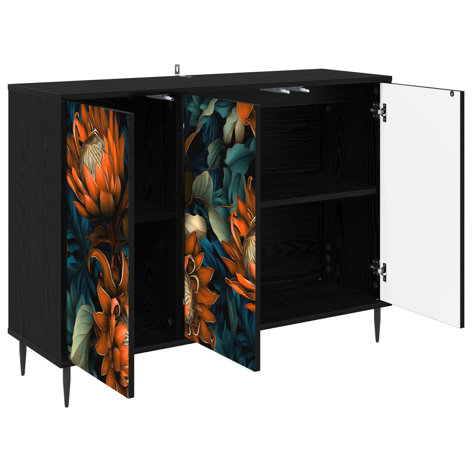 Buffet LOCHEM Chêne noir 102 x 33 x 76 cm Bois d'ingénierie