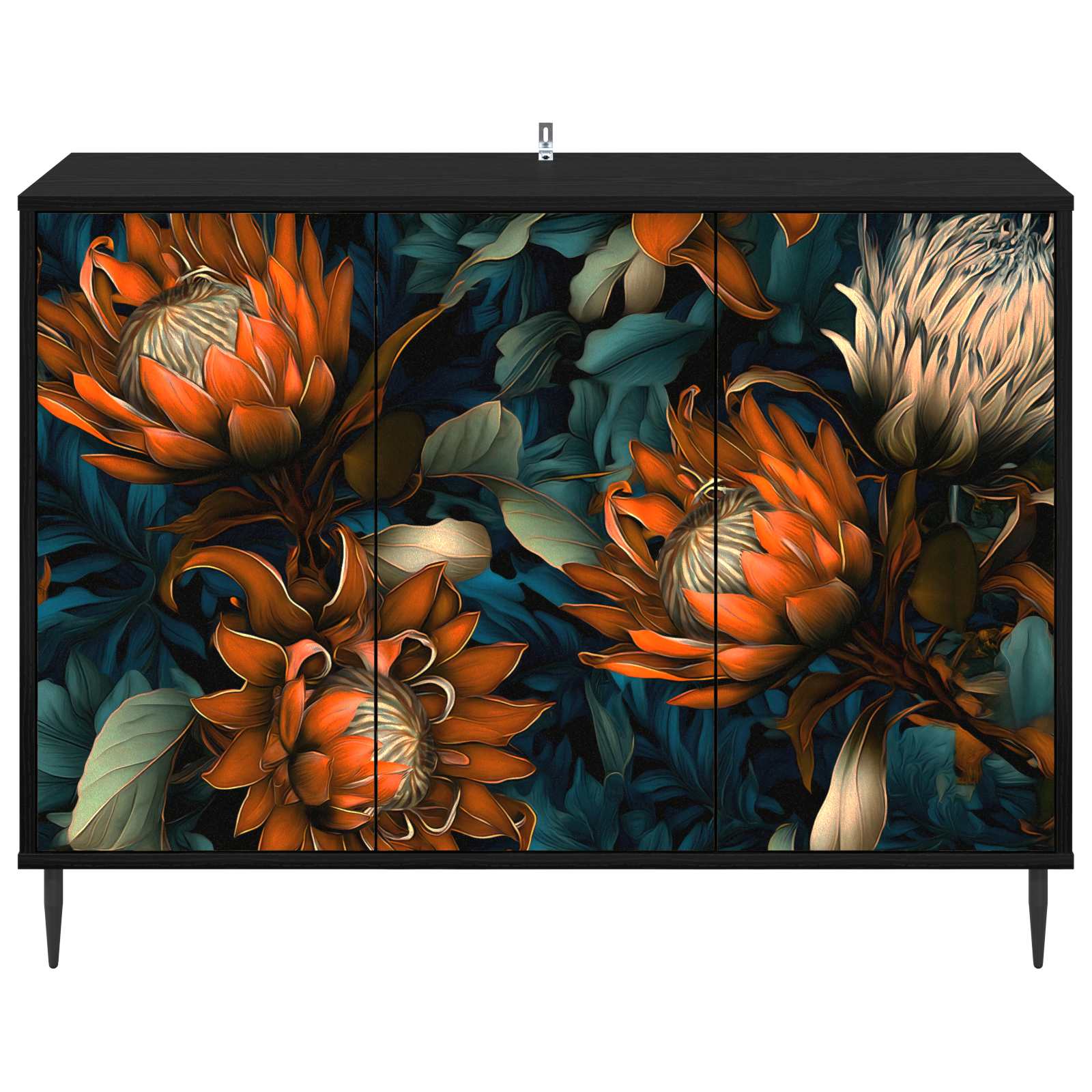 Buffet LOCHEM Chêne noir 102 x 33 x 76 cm Bois d'ingénierie