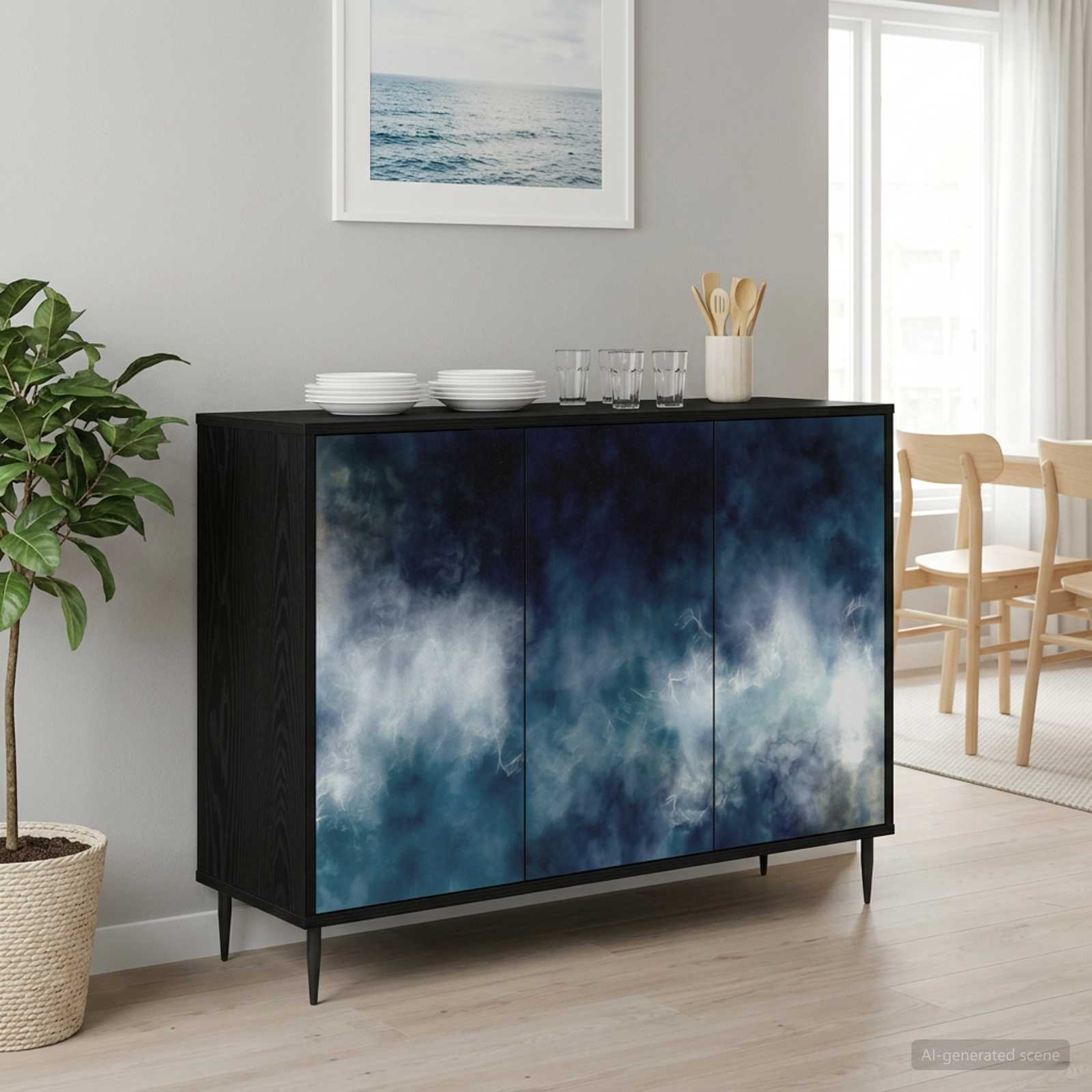 Buffet RAALTE Chêne noir 102 x 33 x 76 cm Bois d'ingénierie