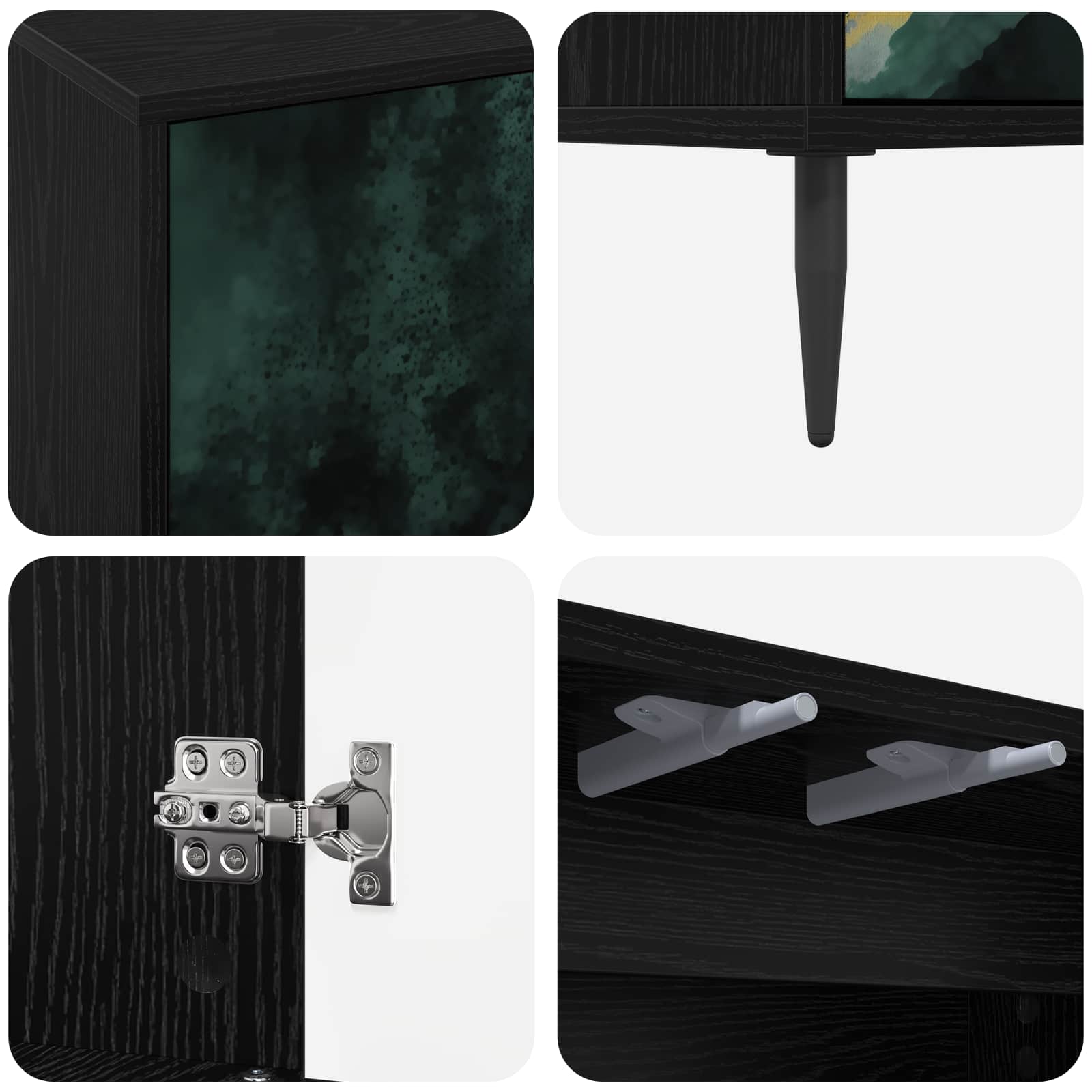 Buffet WIJHE Chêne noir 102 x 33 x 76 cm Bois d'ingénierie
