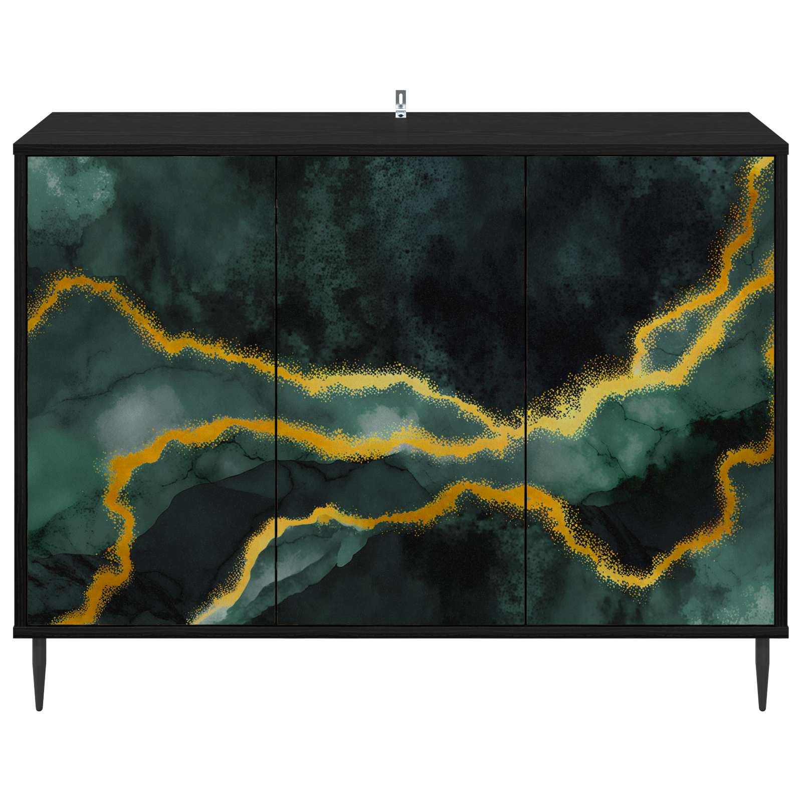 Buffet WIJHE Chêne noir 102 x 33 x 76 cm Bois d'ingénierie