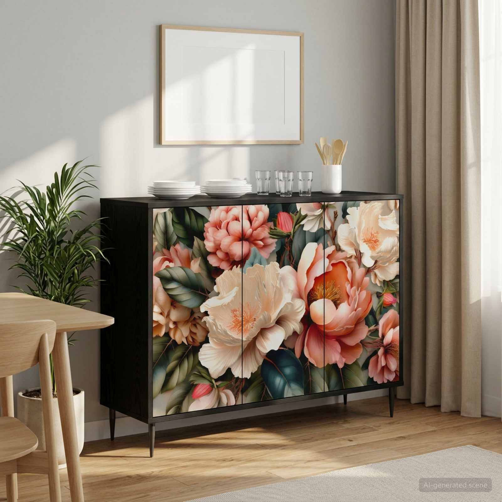 Buffet BORNE Chêne noir 102 x 33 x 76 cm Bois d'ingénierie