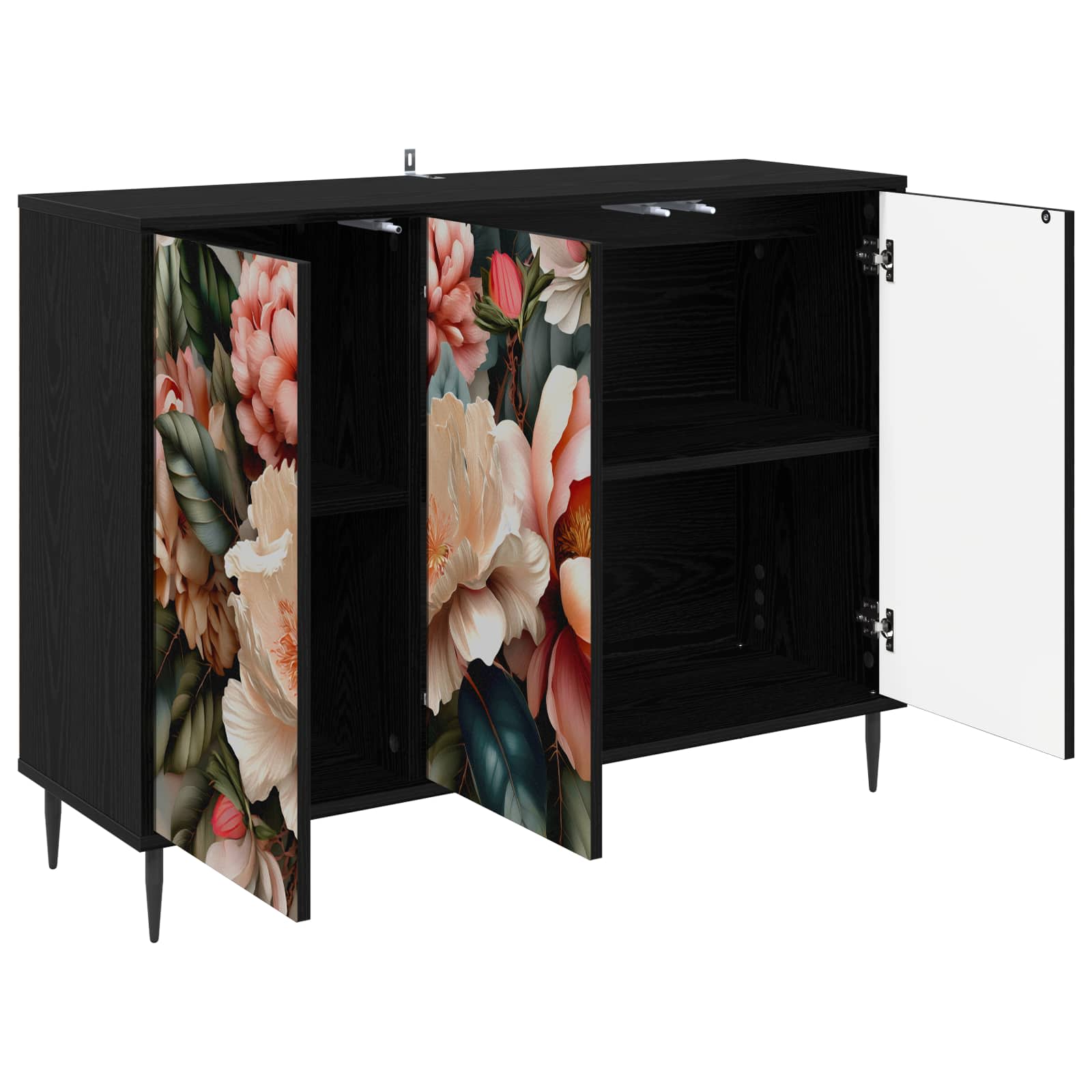 Buffet BORNE Chêne noir 102 x 33 x 76 cm Bois d'ingénierie
