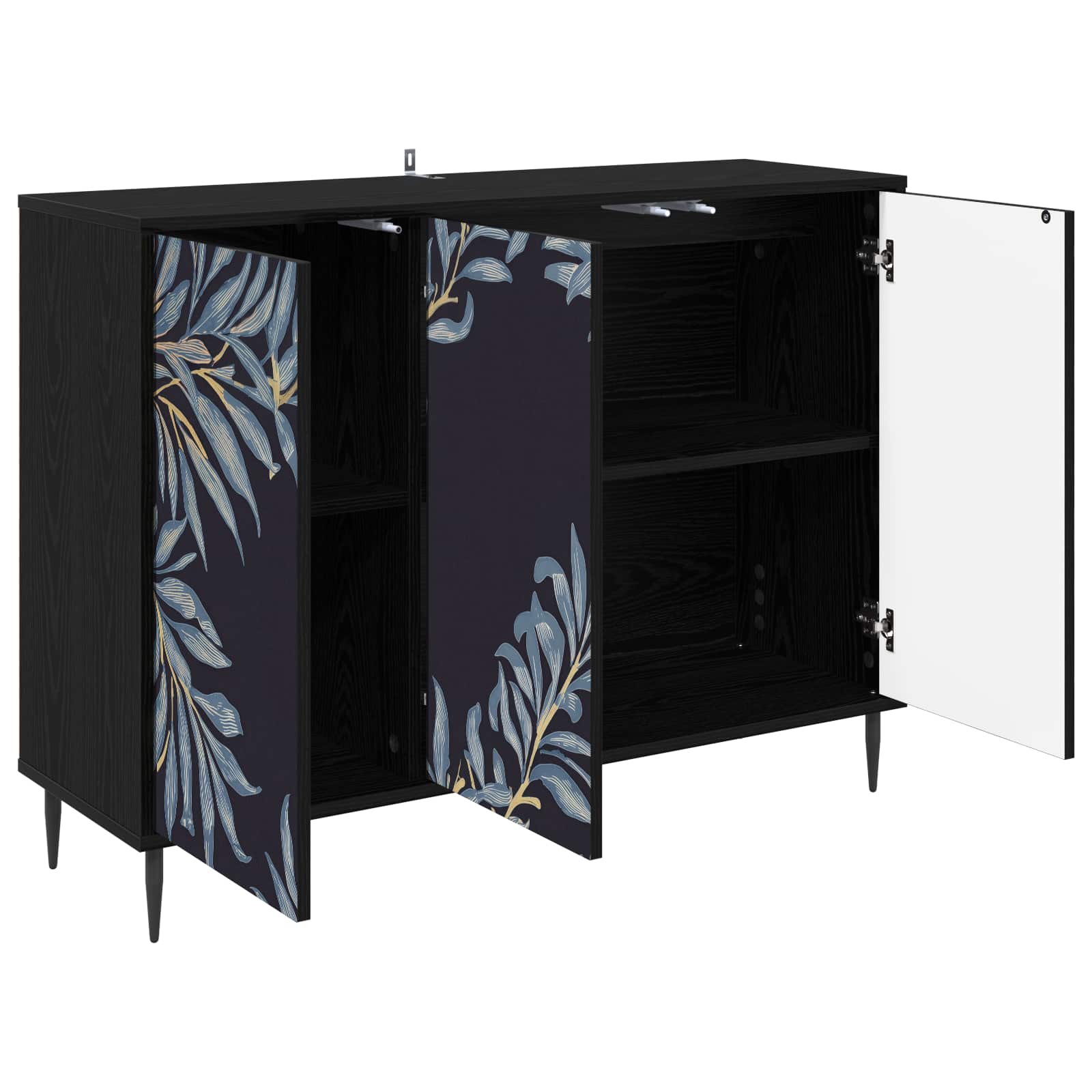Buffet DOKKUM Chêne noir 102 x 33 x 76 cm Bois d'ingénierie