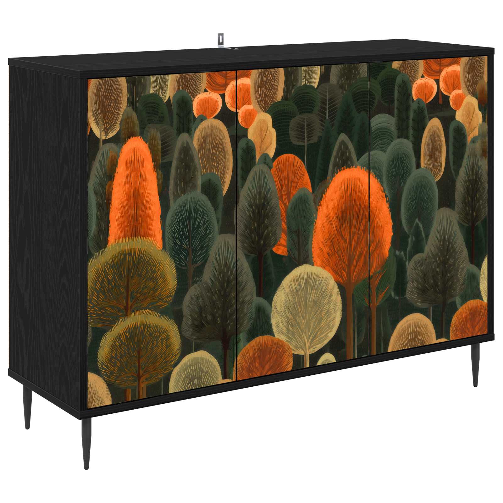 Buffet ZAANDAM Chêne noir 102 x 33 x 76 cm Bois d'ingénierie