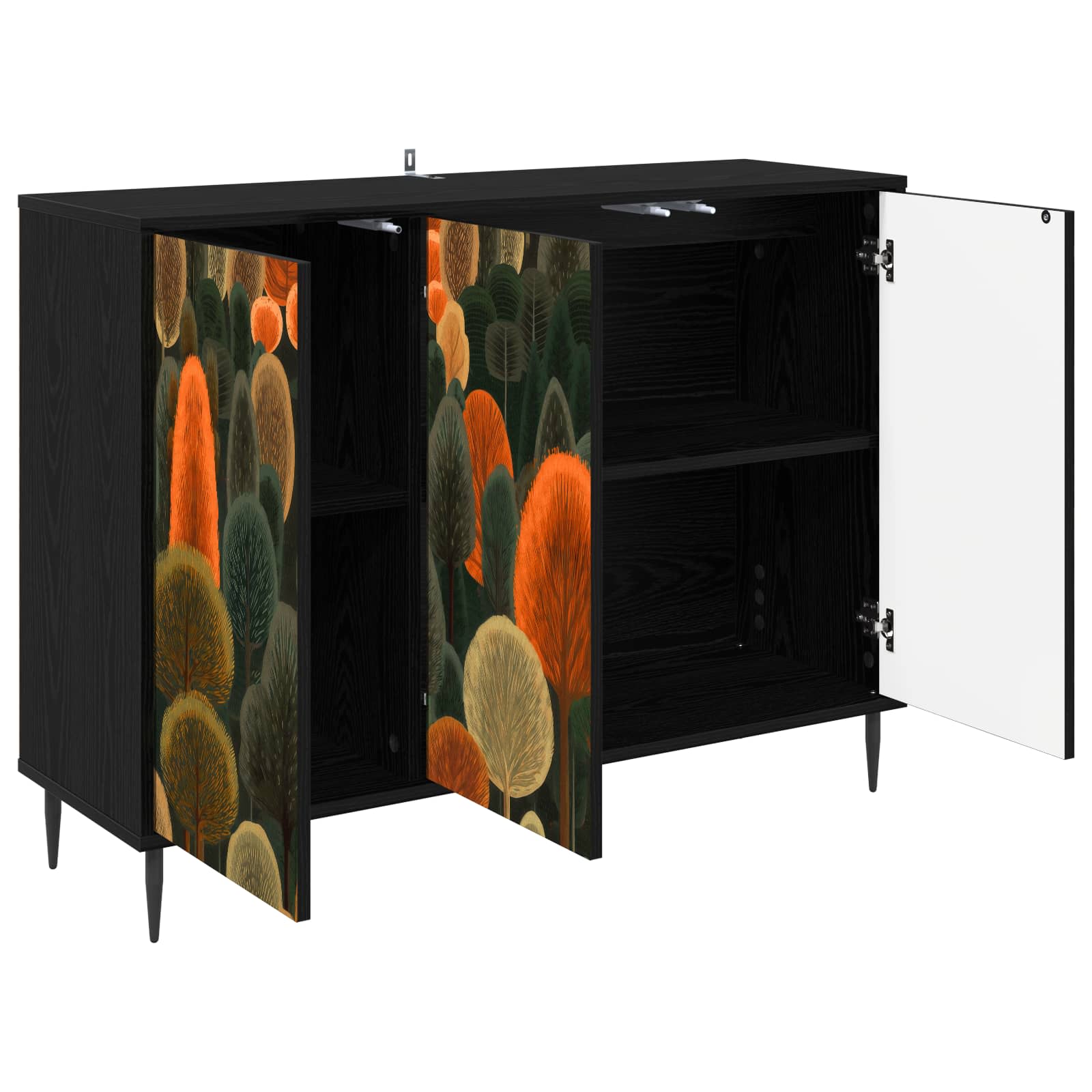 Buffet ZAANDAM Chêne noir 102 x 33 x 76 cm Bois d'ingénierie