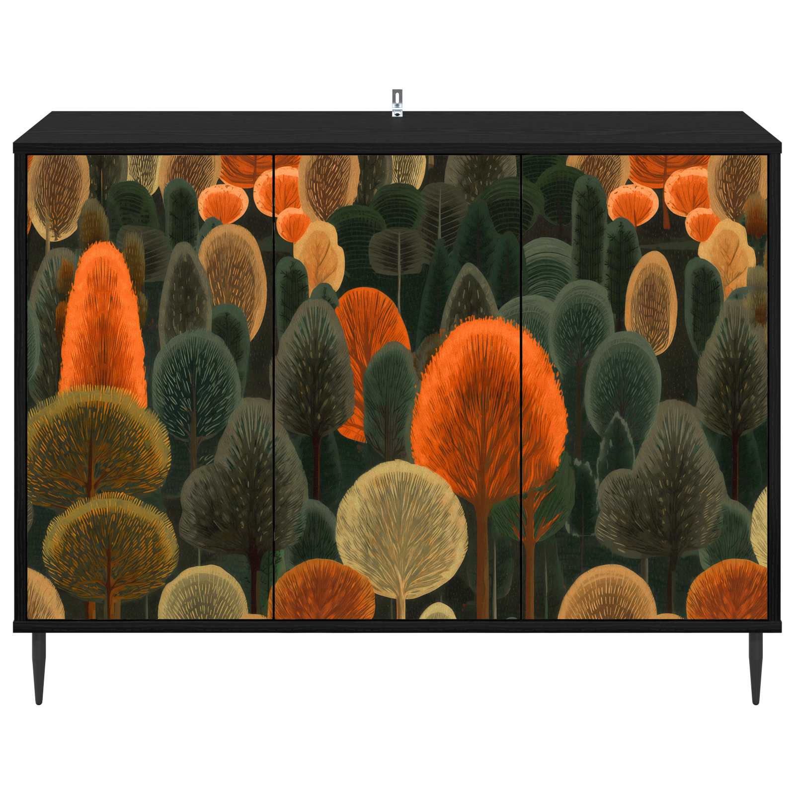 Buffet ZAANDAM Chêne noir 102 x 33 x 76 cm Bois d'ingénierie