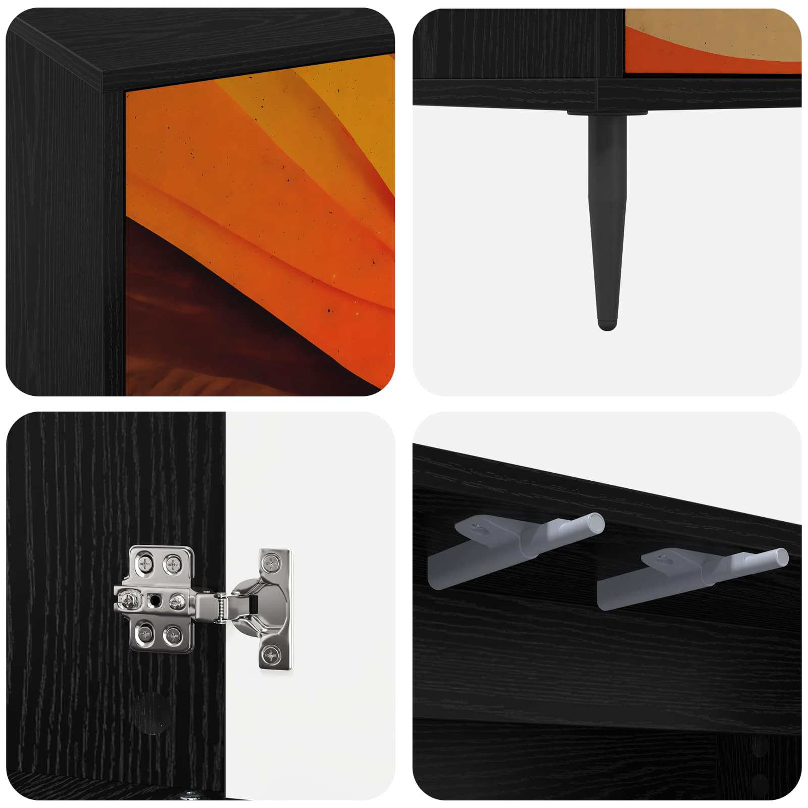 Buffet BONN Chêne noir 102 x 33 x 76 cm Bois d'ingénierie