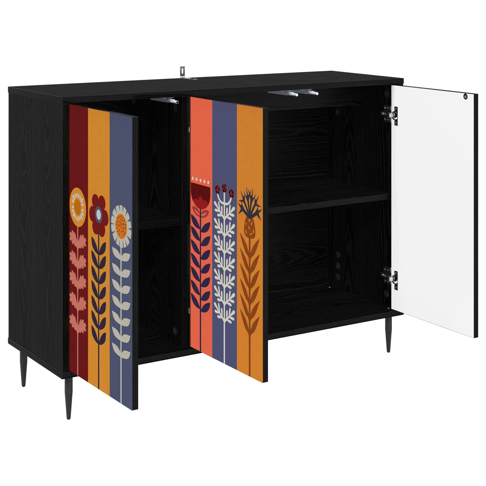 Buffet ESSEN Chêne noir 102 x 33 x 76 cm Bois d'ingénierie