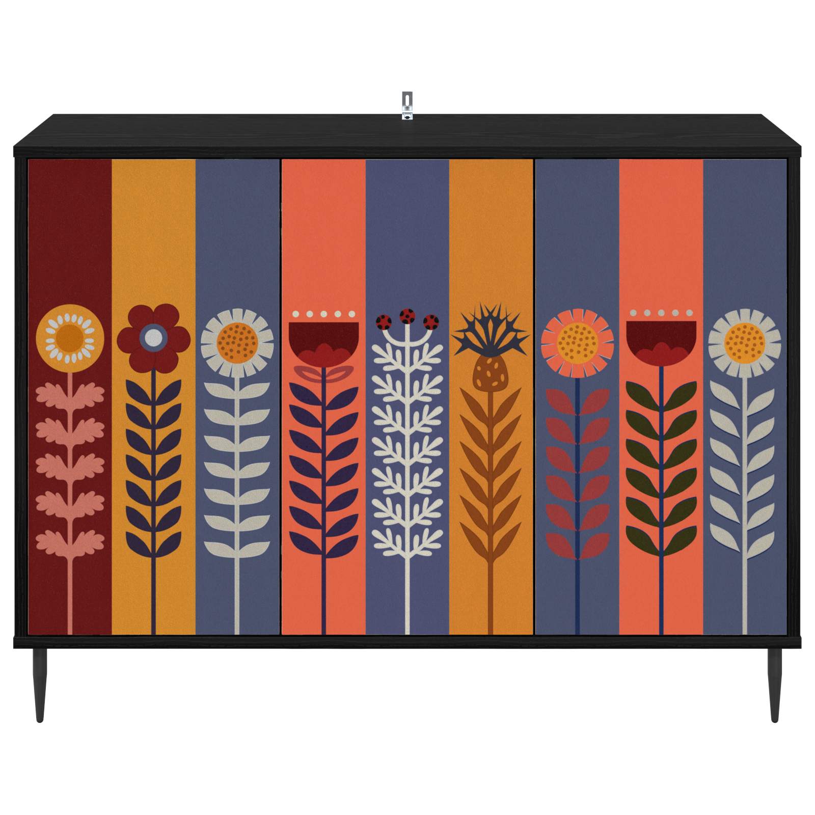 Buffet ESSEN Chêne noir 102 x 33 x 76 cm Bois d'ingénierie
