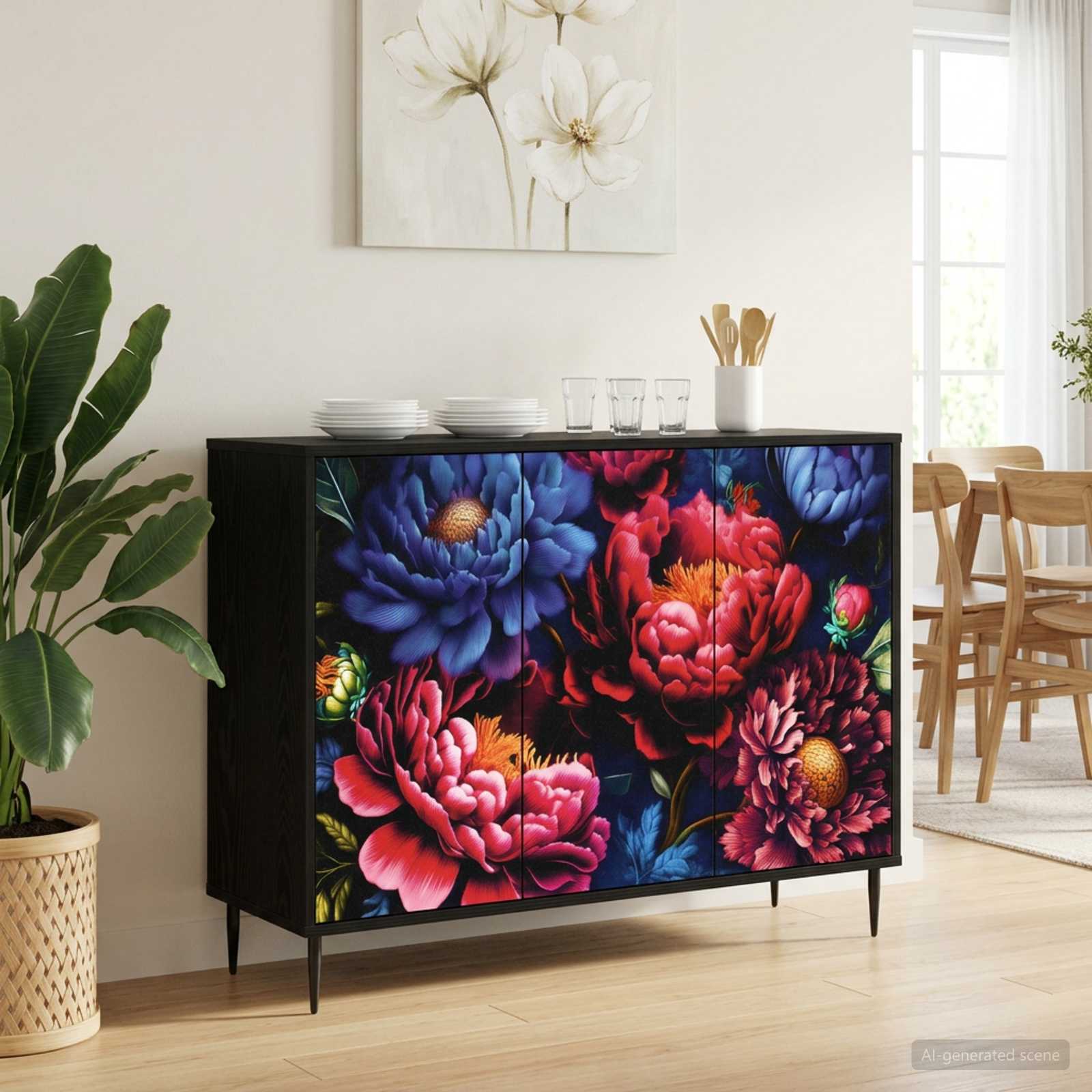 Buffet KIEL Chêne noir 102 x 33 x 76 cm Bois d'ingénierie