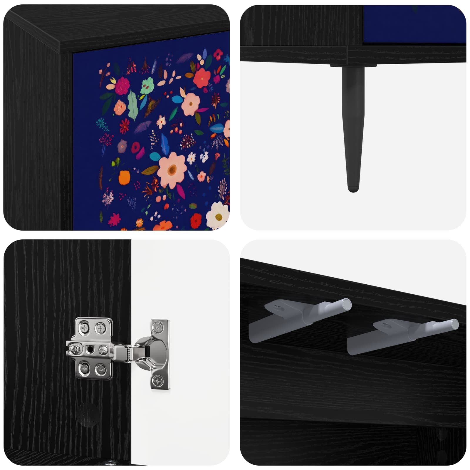 Buffet MAINZ Chêne noir 102 x 33 x 76 cm Bois d'ingénierie