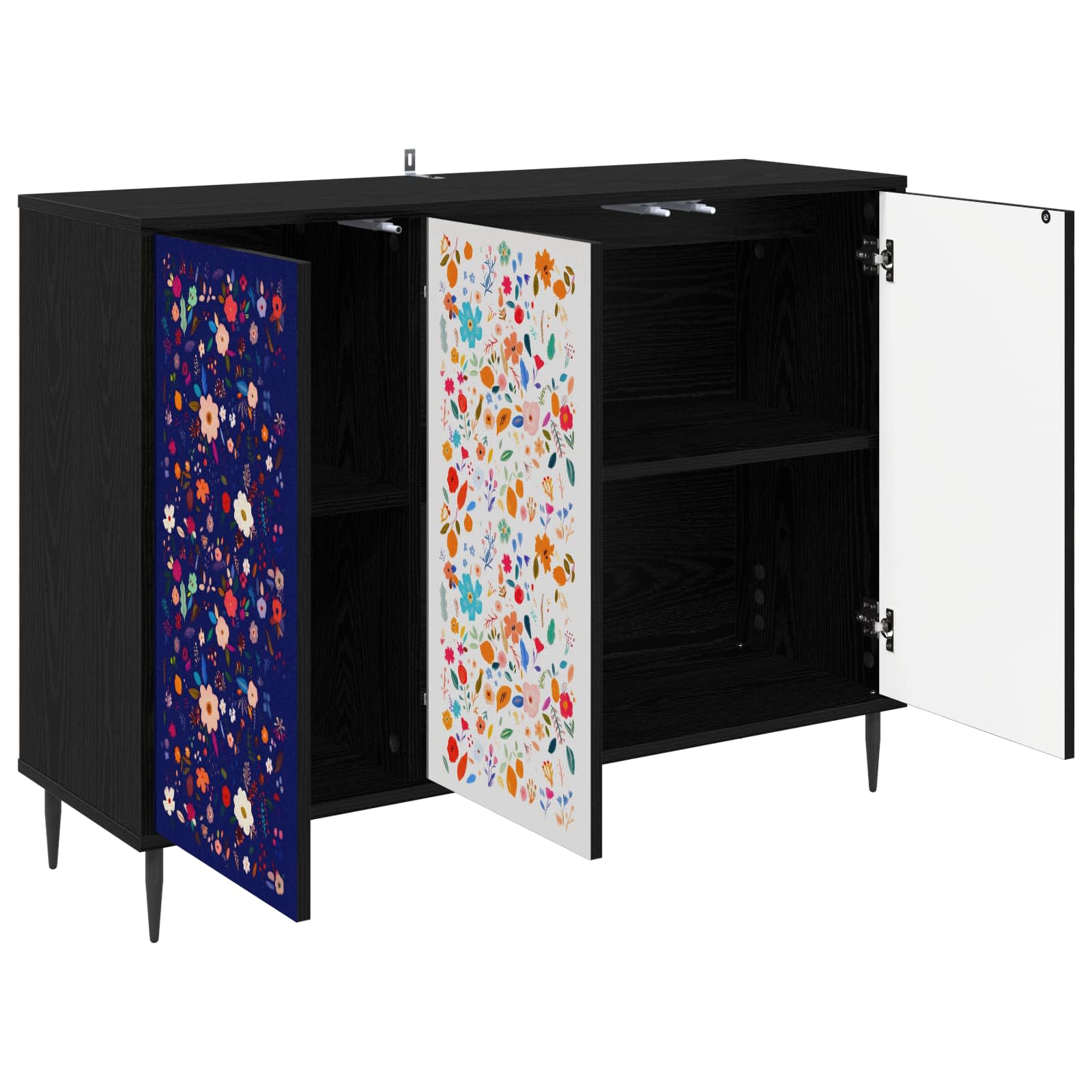 Buffet MAINZ Chêne noir 102 x 33 x 76 cm Bois d'ingénierie