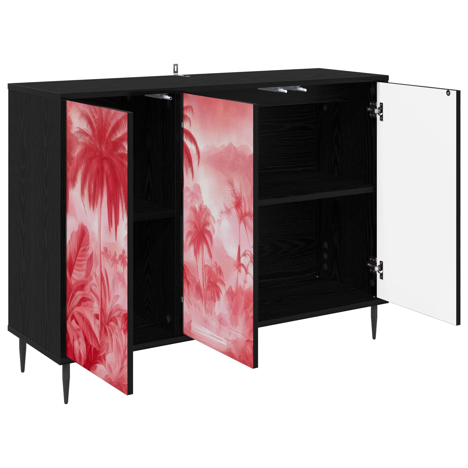 Buffet AACHEN Chêne noir 102 x 33 x 76 cm Bois d'ingénierie