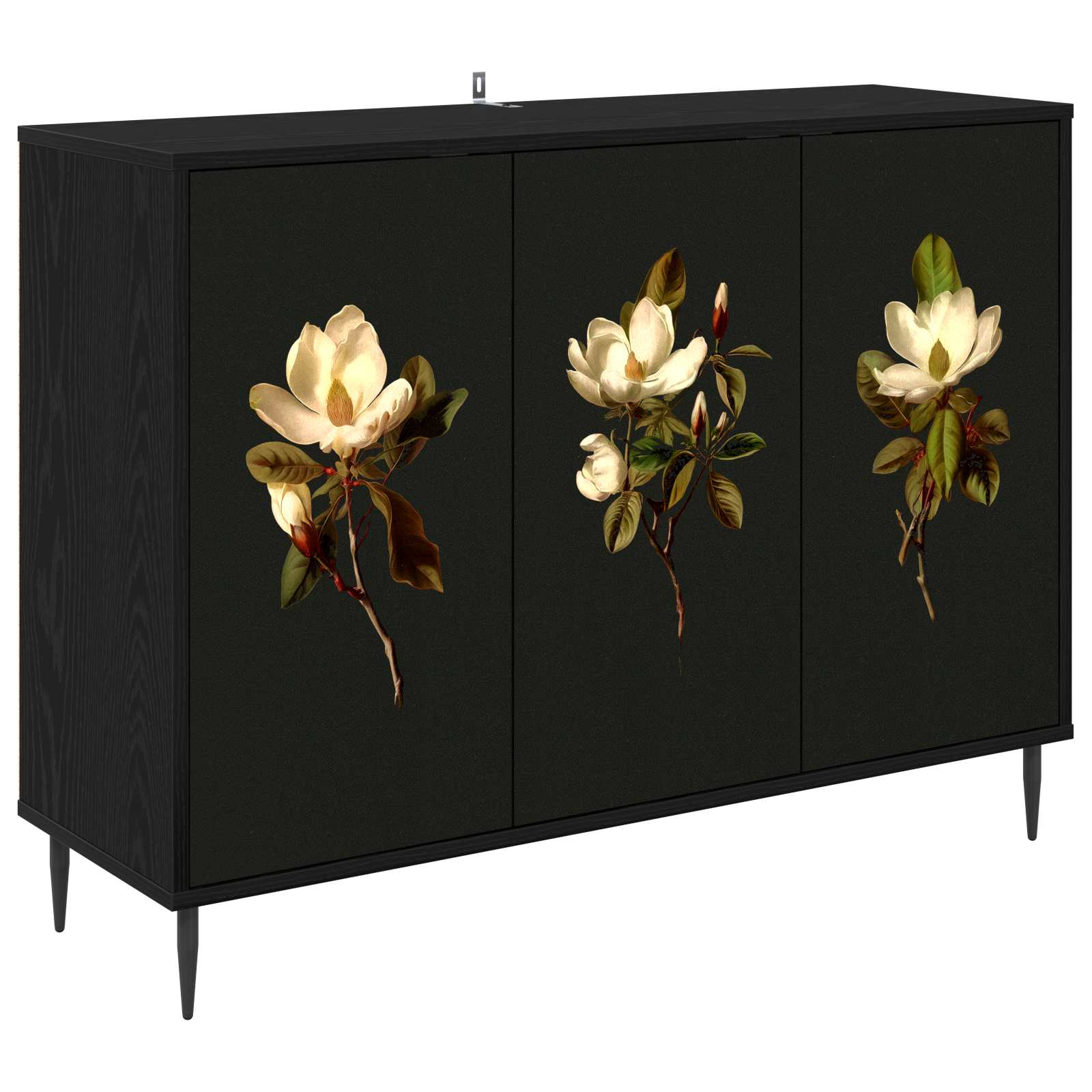 Buffet BREMEN Chêne noir 102 x 33 x 76 cm Bois d'ingénierie