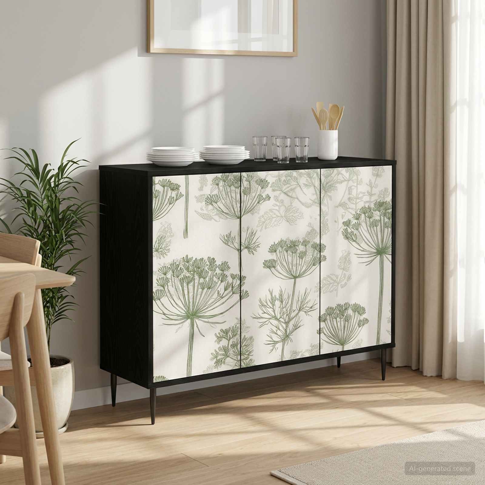 Buffet GOTHA Chêne noir 102 x 33 x 76 cm Bois d'ingénierie