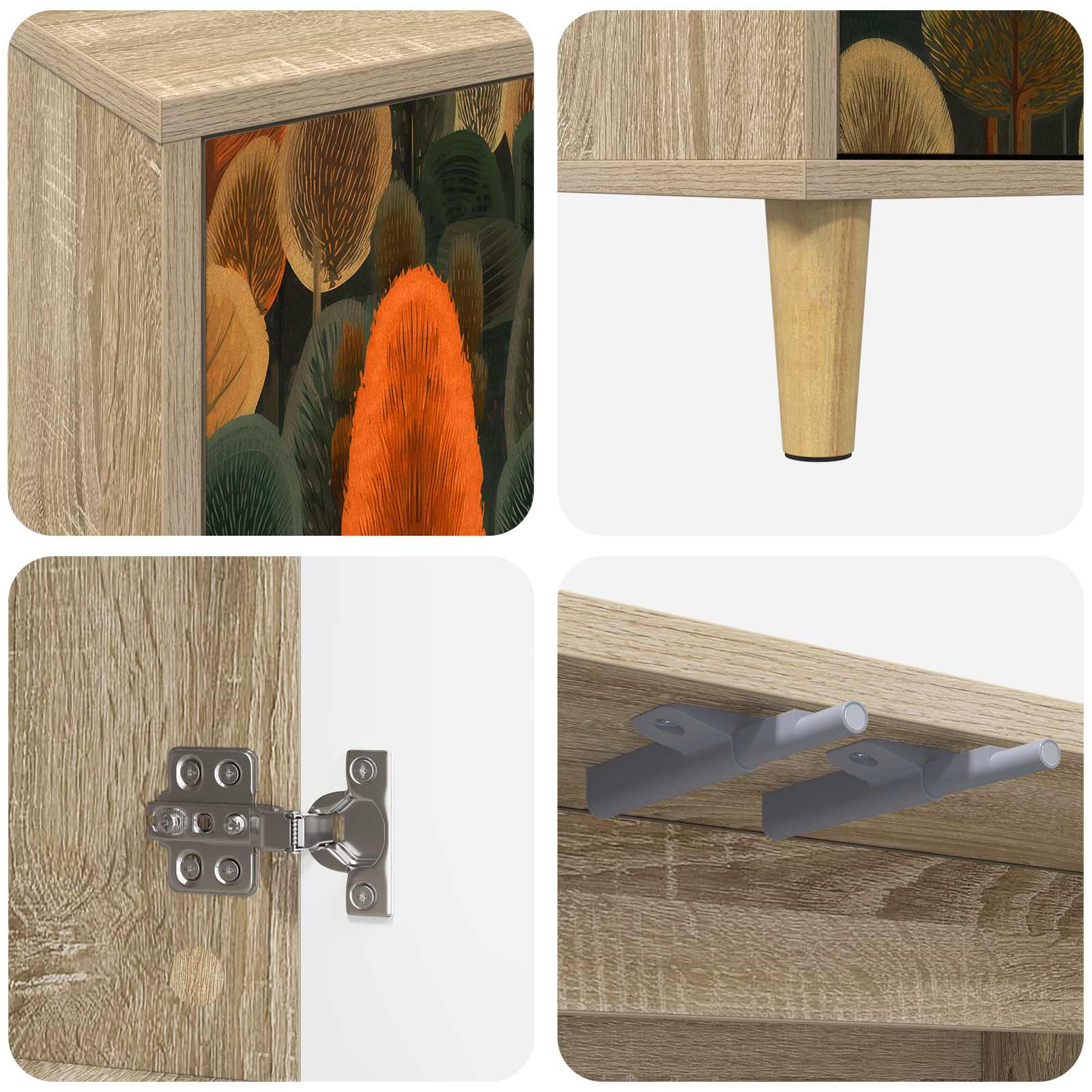 Meuble TV ZAANDAM 69 x 33 x 50 cm Sonoma Bois d'ingénierie