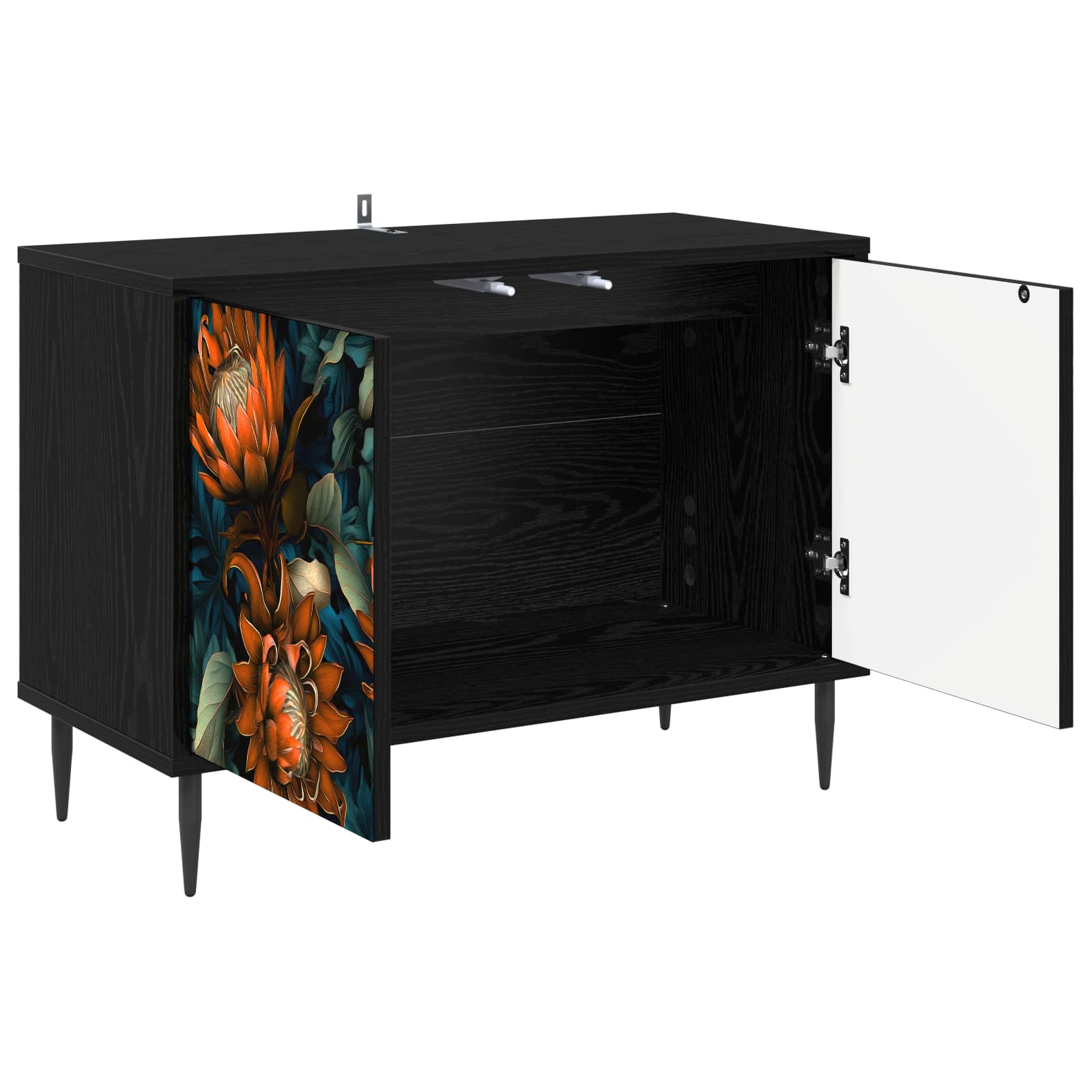 Meuble TV LOCHEM 69 x 33 x 50,5 cm Chêne noir Bois d'ingénierie