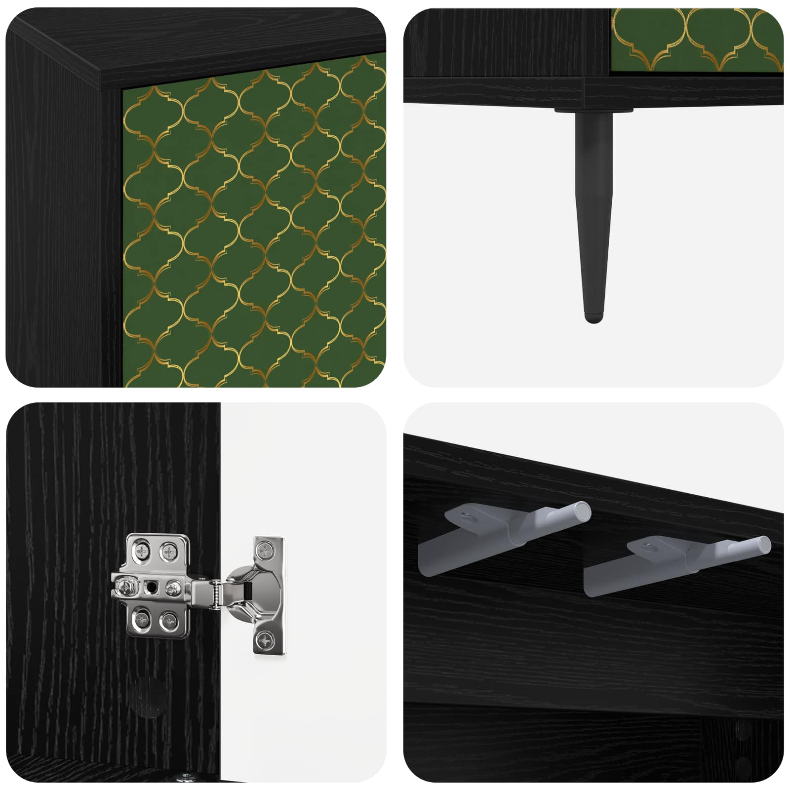 Meuble TV GELEEN 69 x 33 x 50,5 cm Chêne noir Bois d'ingénierie