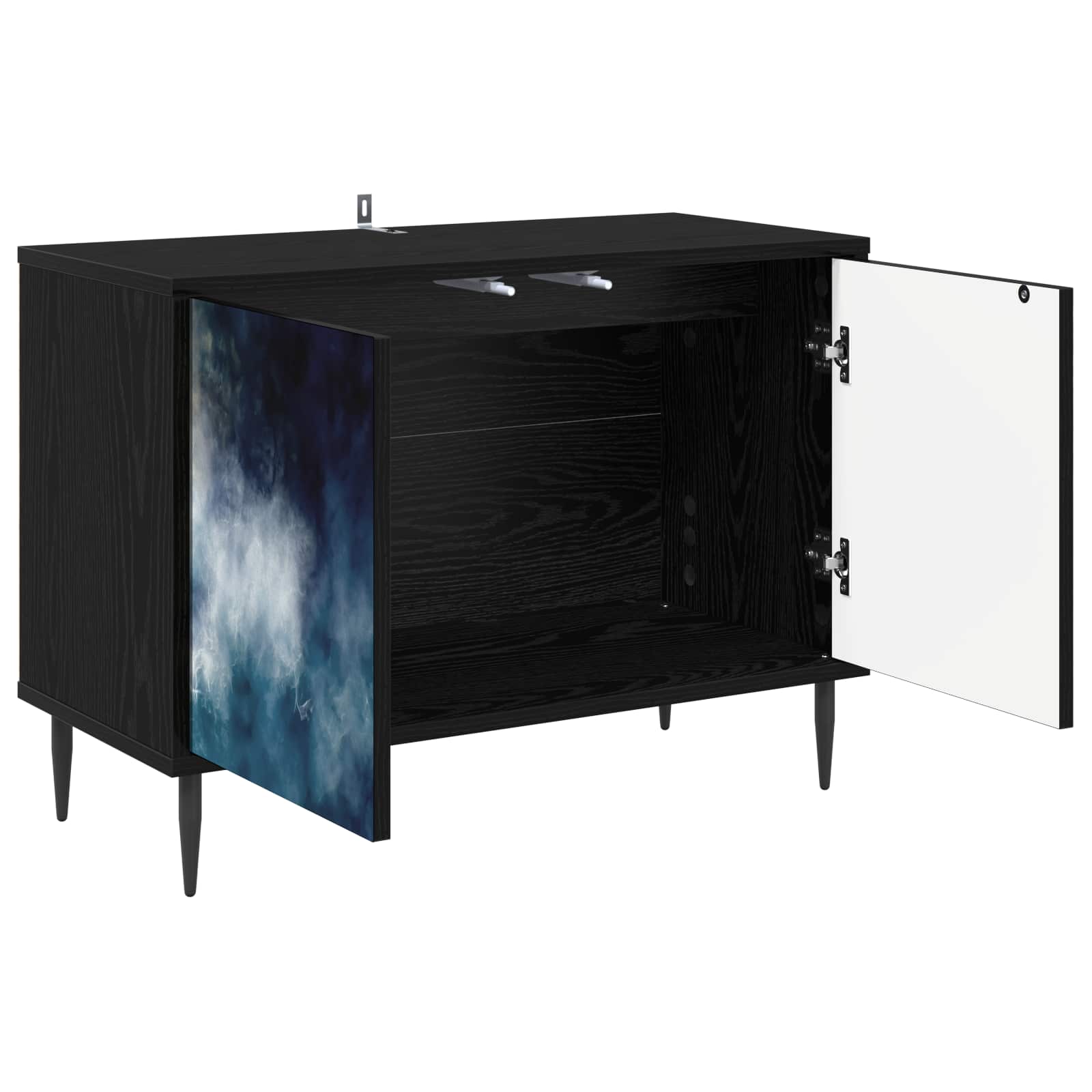 Meuble TV RAALTE 69 x 33 x 50,5 cm Chêne noir Bois d'ingénierie