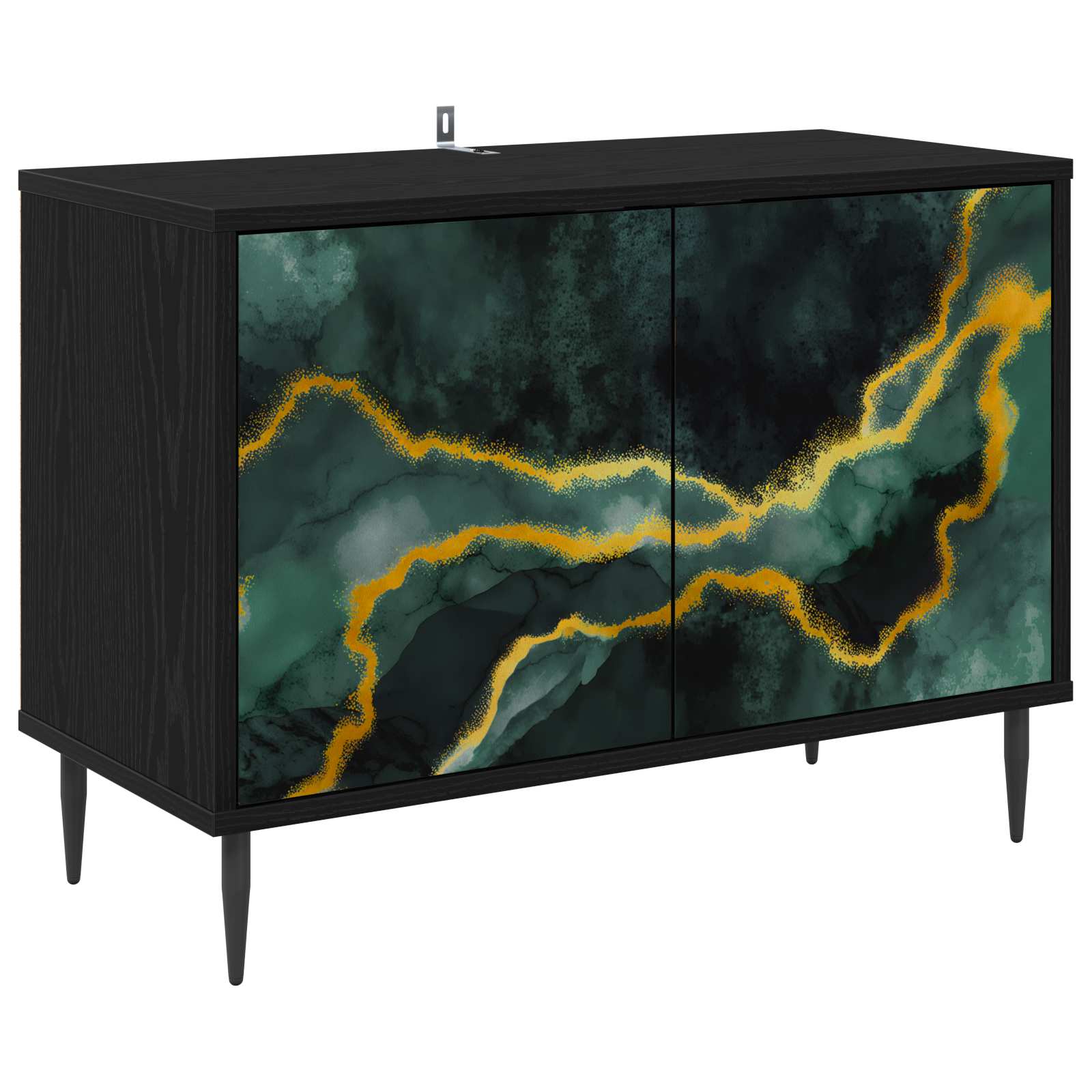 Meuble TV WIJHE 69 x 33 x 50,5 cm Chêne noir Bois d'ingénierie