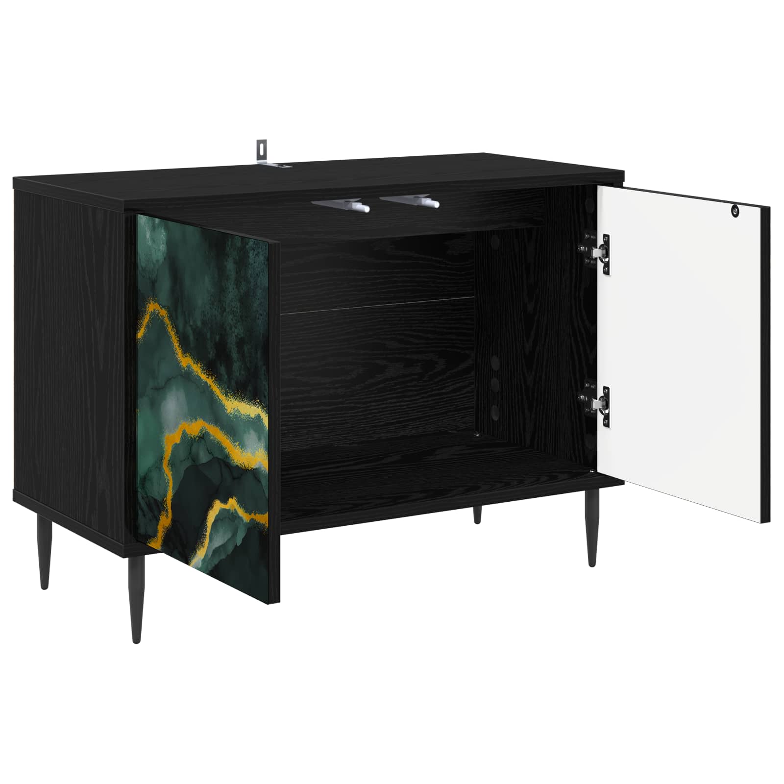 Meuble TV WIJHE 69 x 33 x 50,5 cm Chêne noir Bois d'ingénierie