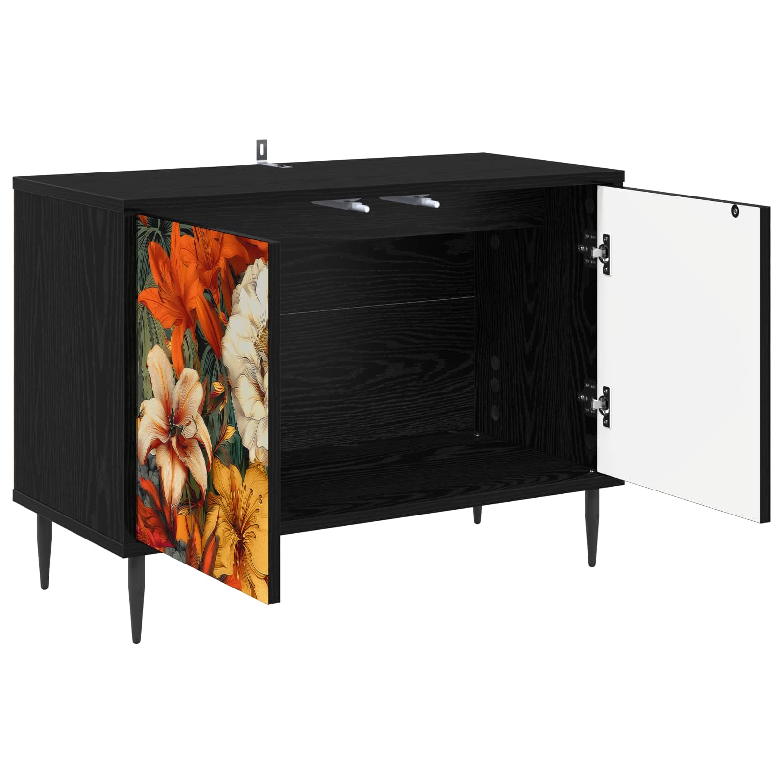 Meuble TV GENNEP 69 x 33 x 50,5 cm Chêne noir Bois d'ingénierie