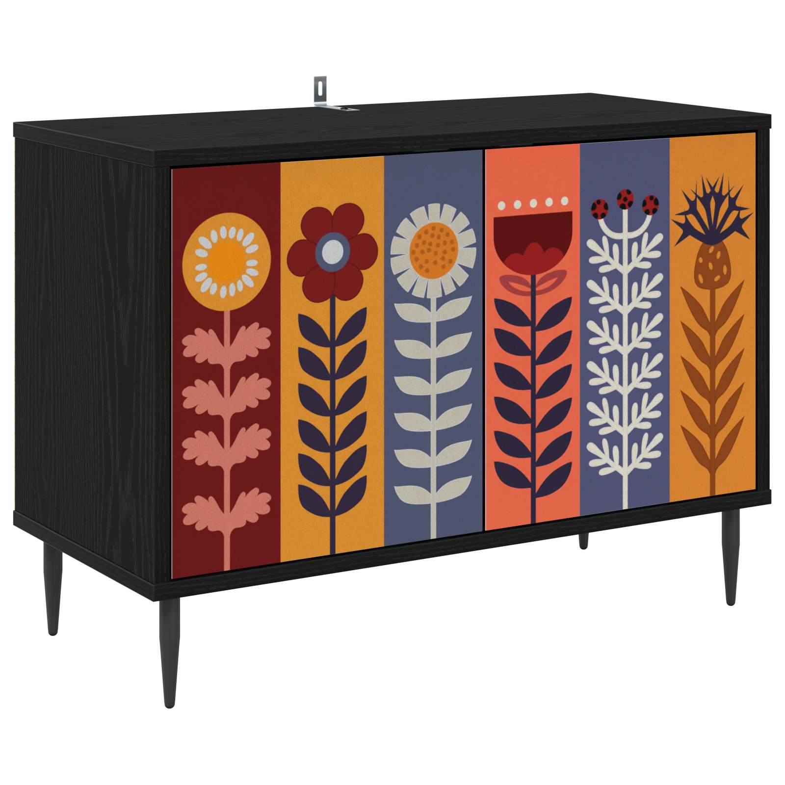 Meuble TV ESSEN 69 x 33 x 50,5 cm Chêne noir Bois d'ingénierie
