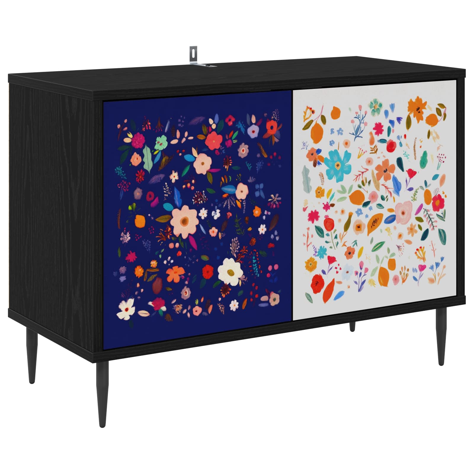 Meuble TV MAINZ 69 x 33 x 50,5 cm Chêne noir Bois d'ingénierie