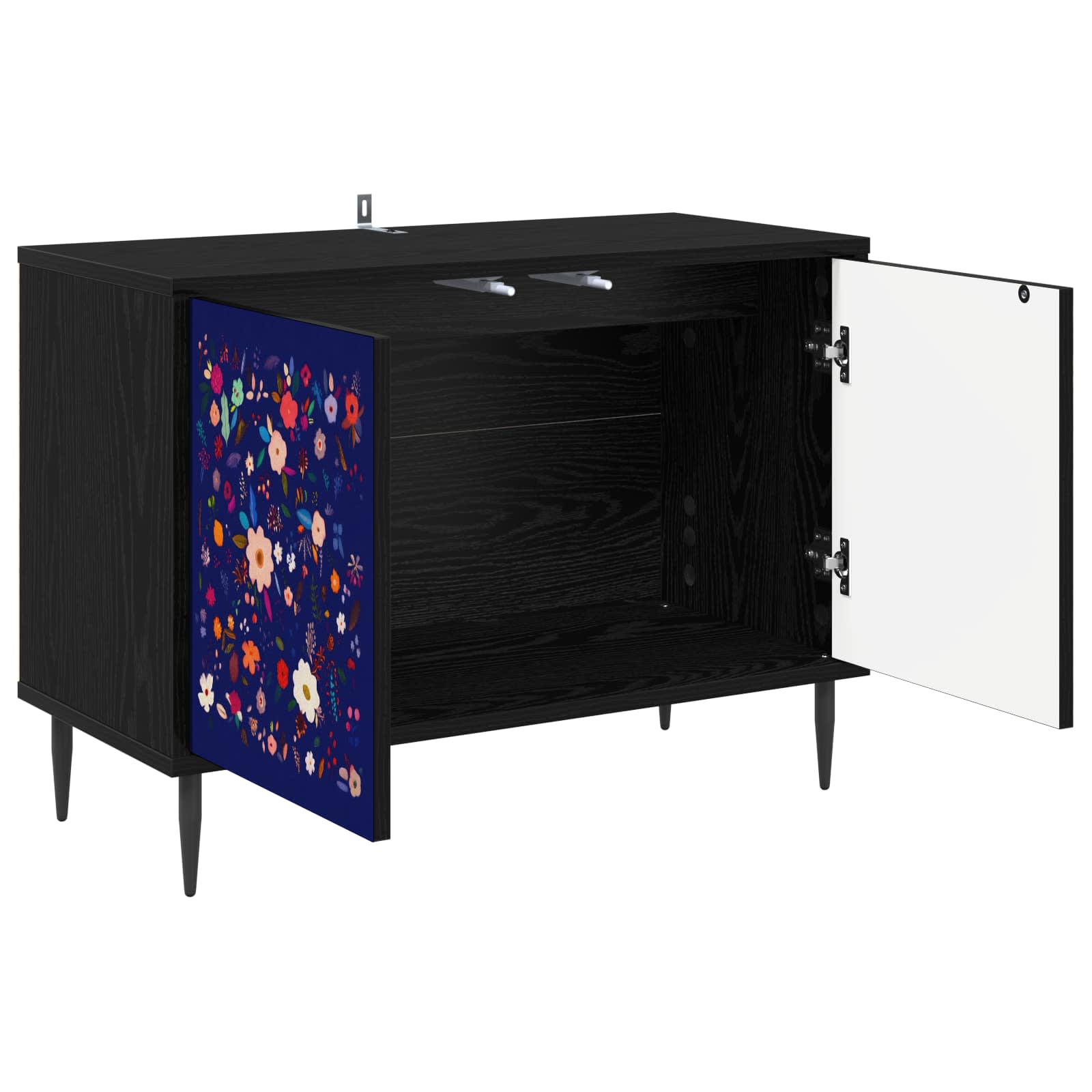 Meuble TV MAINZ 69 x 33 x 50,5 cm Chêne noir Bois d'ingénierie