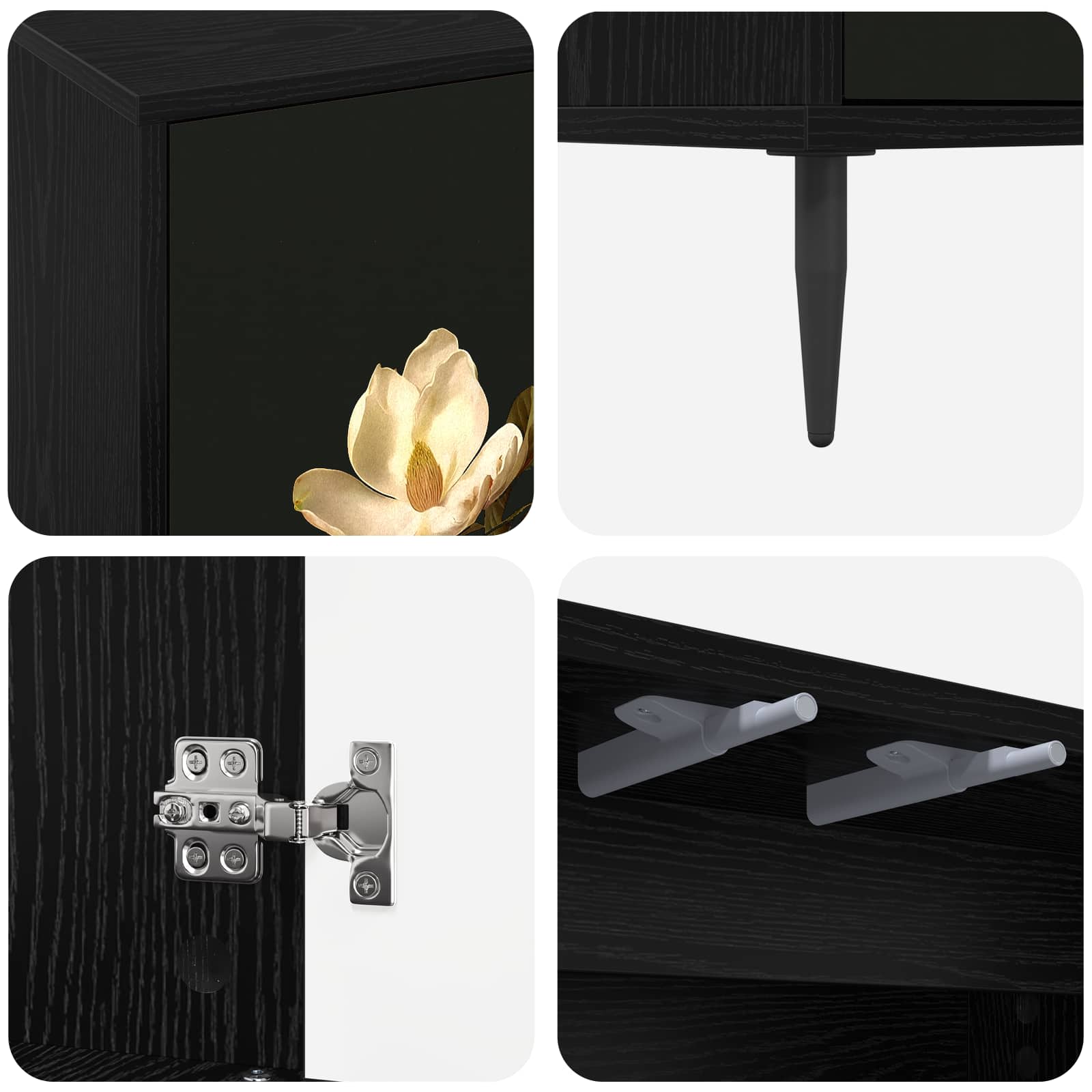 Meuble TV BREMEN 69 x 33 x 50,5 cm Chêne noir Bois d'ingénierie